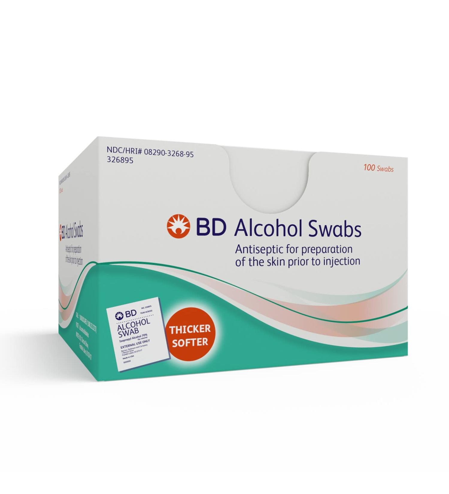 BD Alcohol Wipes 1-Ply, 70% Isopropyl Alcohol, 200 Individually-Wrapped Prep Pads - Pack of 1200 - Buy Online on SooperMarket.com