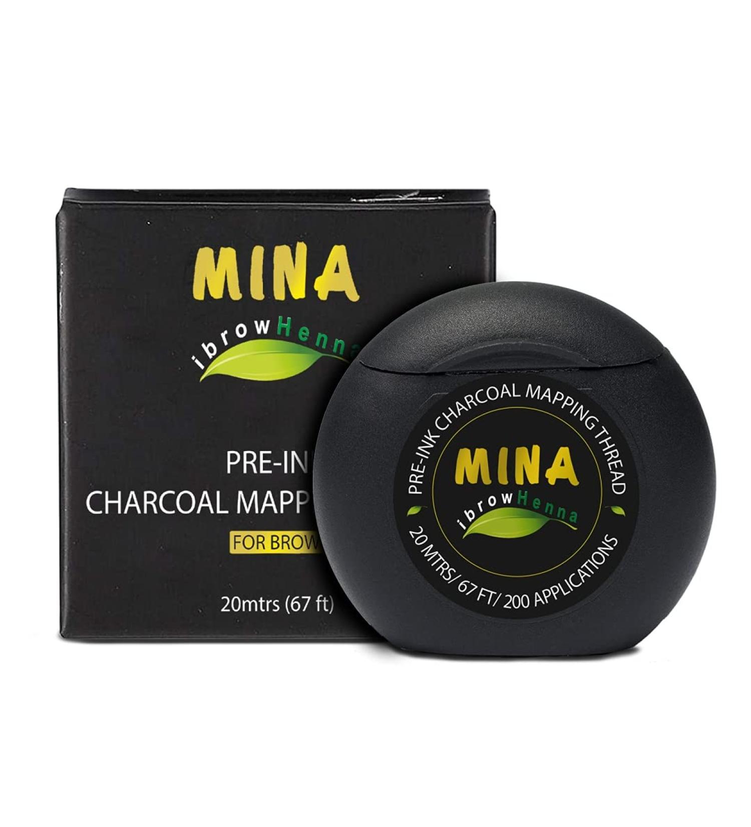 MINA ibrow Pre-Inked Microblading String | Bamboo Charcoal Thread | Mess-Free Eyebrow Mapping Tool | White 20M - Buy Online on SooperMarket.com
