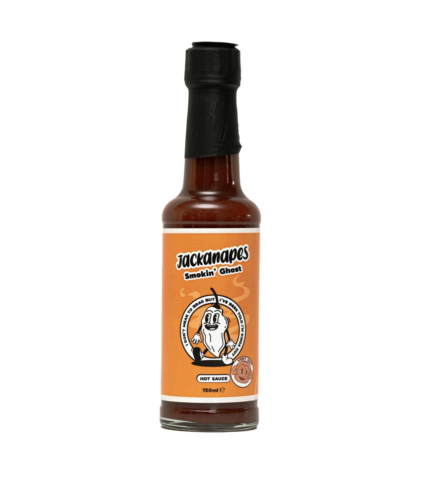 Smokin Ghost Hot Sauce by Jackanapes 150ml - Very Hot Vegan Barbecue Chilli Sauce Made with Ghost Peppers - Made in the UK - Buy Online on SooperMarket.com