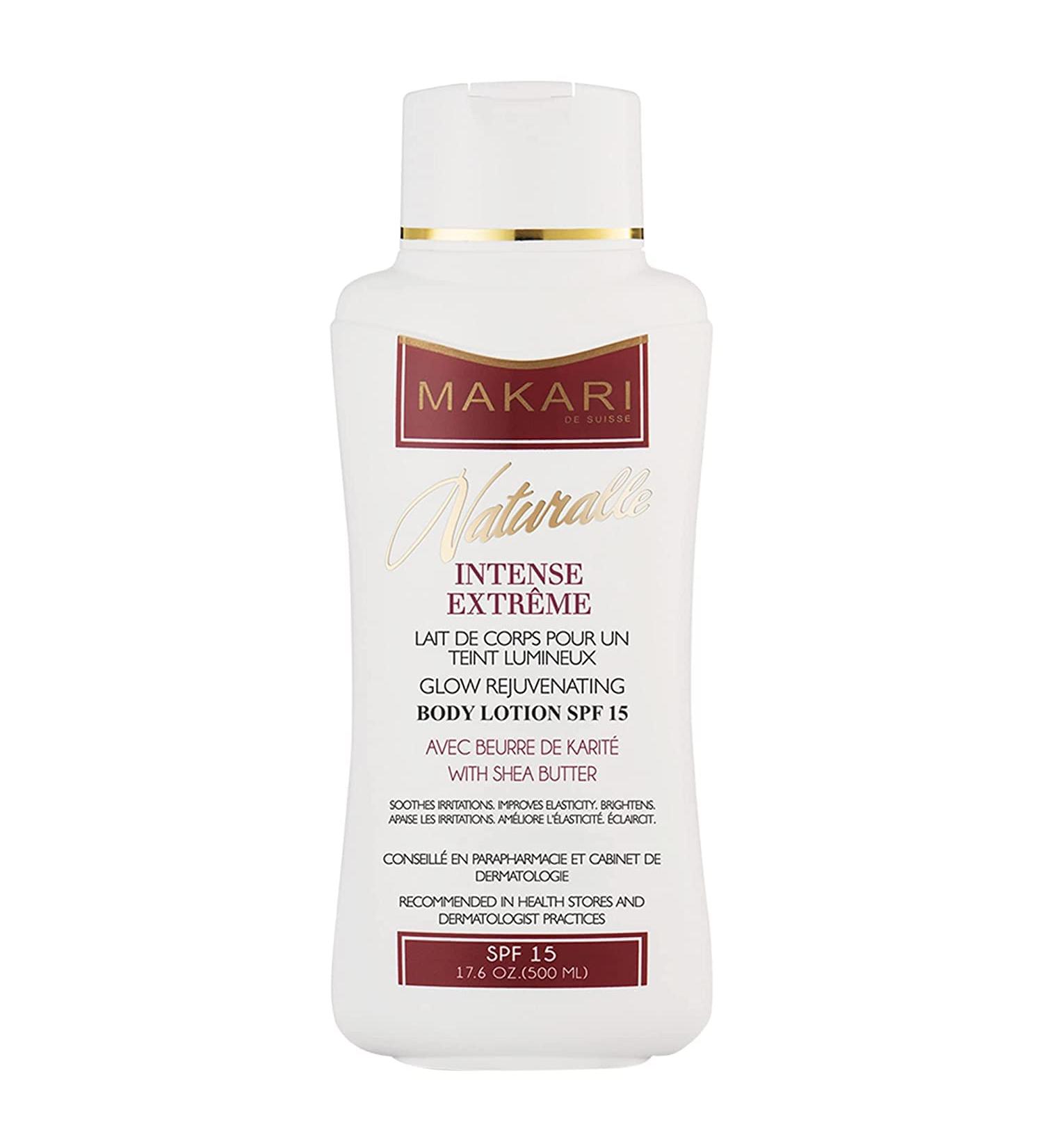 MAKARI Naturalle Intense Extreme Body Lotion SPF15 (17.6 oz) | Brightening and Toning Formula for Dry to Normal Skin | Fades Marks, Soothes with Shea Butter - Buy Online on SooperMarket.com