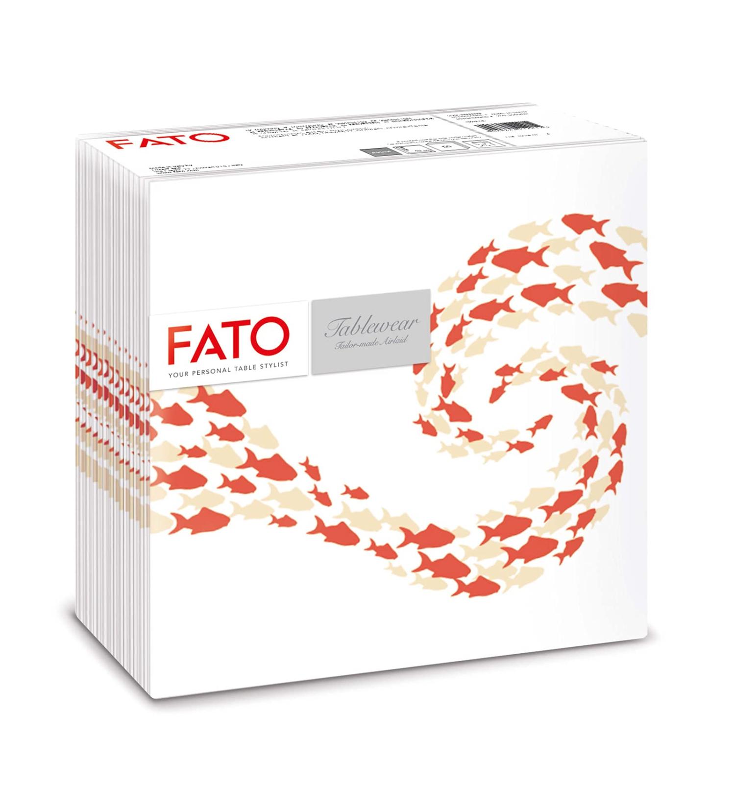 Fato Coral Tide Airlaid Dry Paper Napkins - 50 Pack 40x40 cm - Textile Effect for Elegant Dining - Buy Online on SooperMarket.com