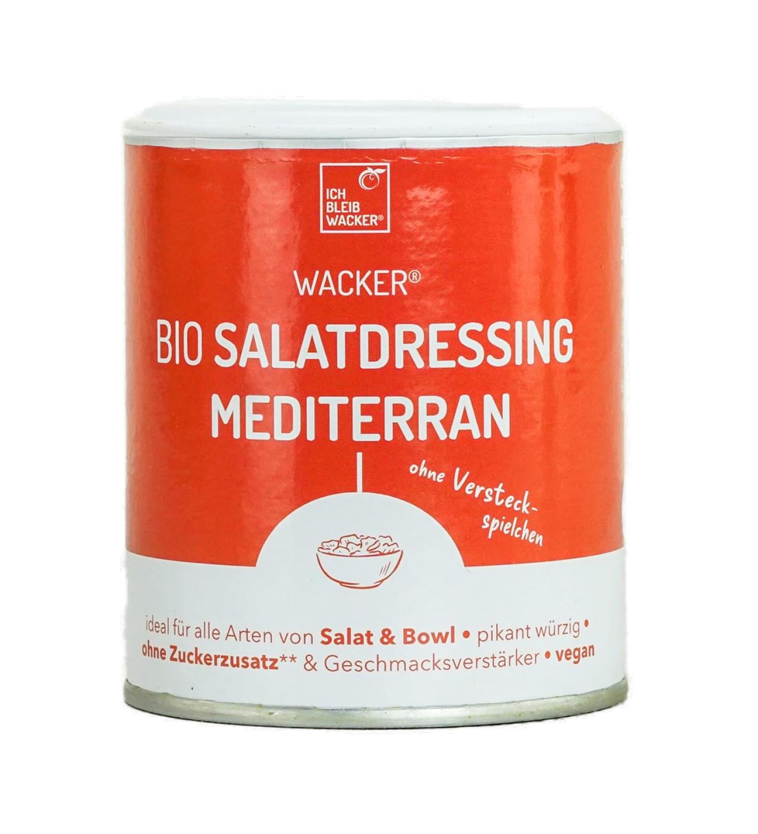 Wacker Bio Mediterranean Salad Dressing 150g - 100% Natural Vegan Gluten-Free | 37 Portions of Flavorful Sugar-Free Dressing - Buy Online on SooperMarket.com