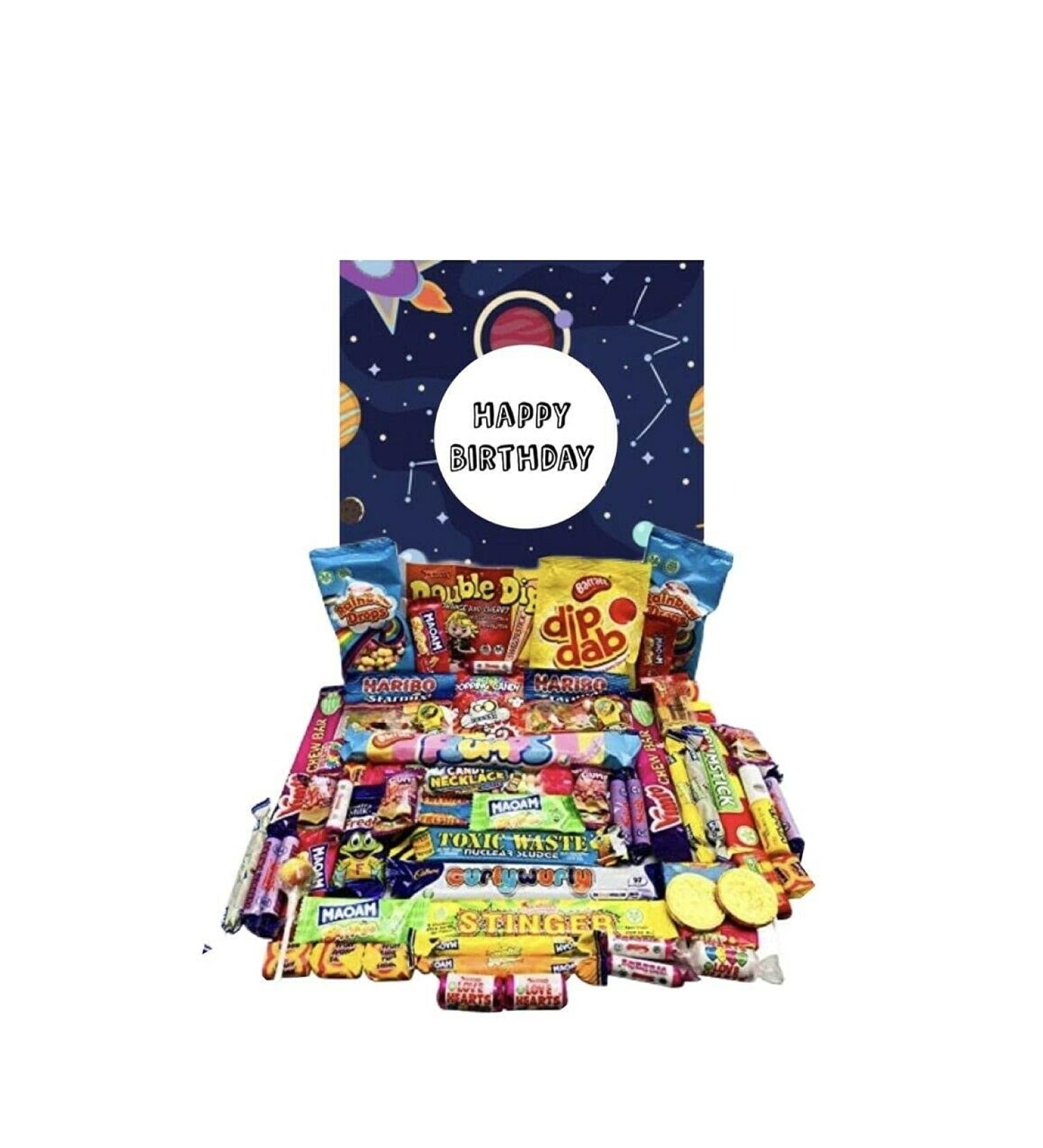 Happy Birthday Spaceship & Rockets Sweets Pick N Mix The Ultimate Retro Sweet Selection 70s 80s Box Sweet Hamper - Present gift for Birthday - Buy Online on SooperMarket.com