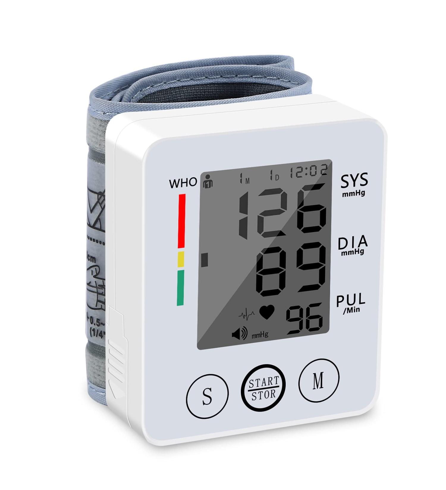 Automatic Wrist Blood Pressure Monitor with Large LCD Display - White - Buy Online on SooperMarket.com
