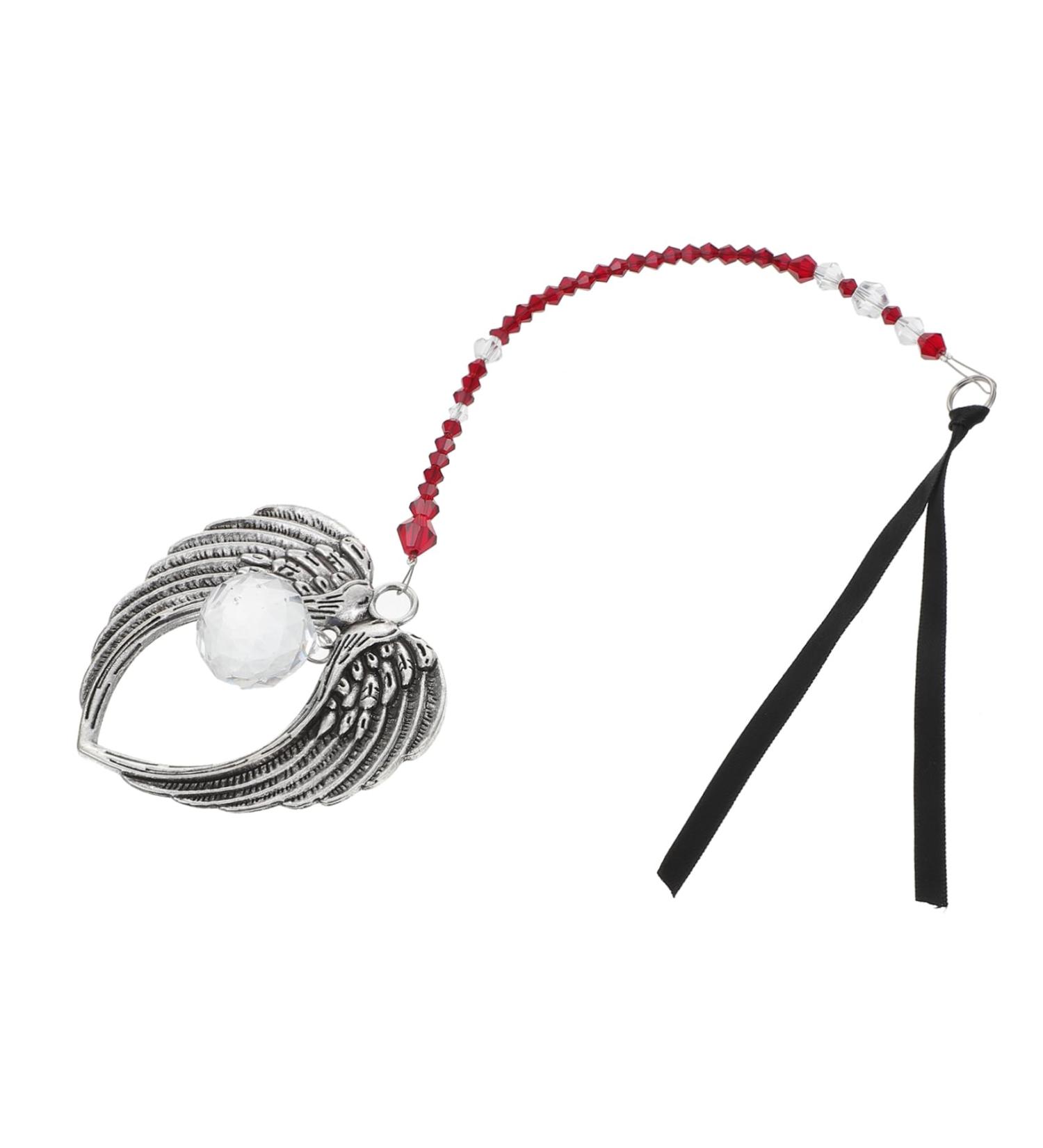 Anneome Crystal Pendant Vintage Home Decor Exquisite Tree Pendants Christmas Hanging Items Crystal Stone Car 39x6.5cm Dark Red - Buy Online on SooperMarket.com