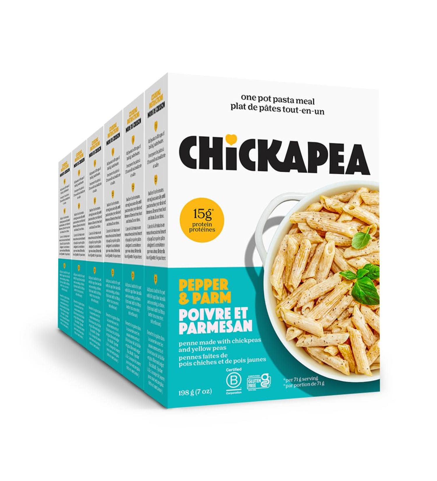 Chickapea One Pot Chickpea Pasta - Parmesan & Cracked Pepper - 198g (Pack of 6) Cacio e Pepe 198 g (Pack of 6) - Buy Online on SooperMarket.com