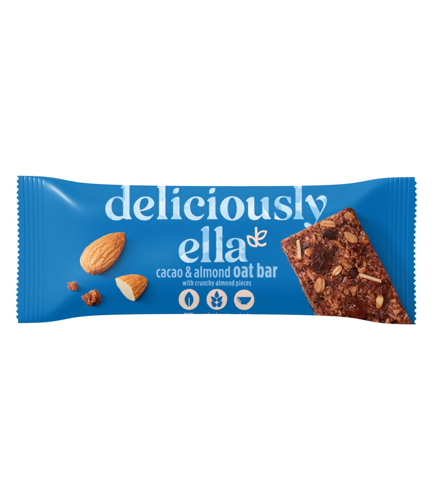 Deliciously Ella - Cacao & Almond Oat Bar Gluten-Free Vegan Friendly Healthy Snack 50g (16 bars) Cacao & Almond (16 Bars)
