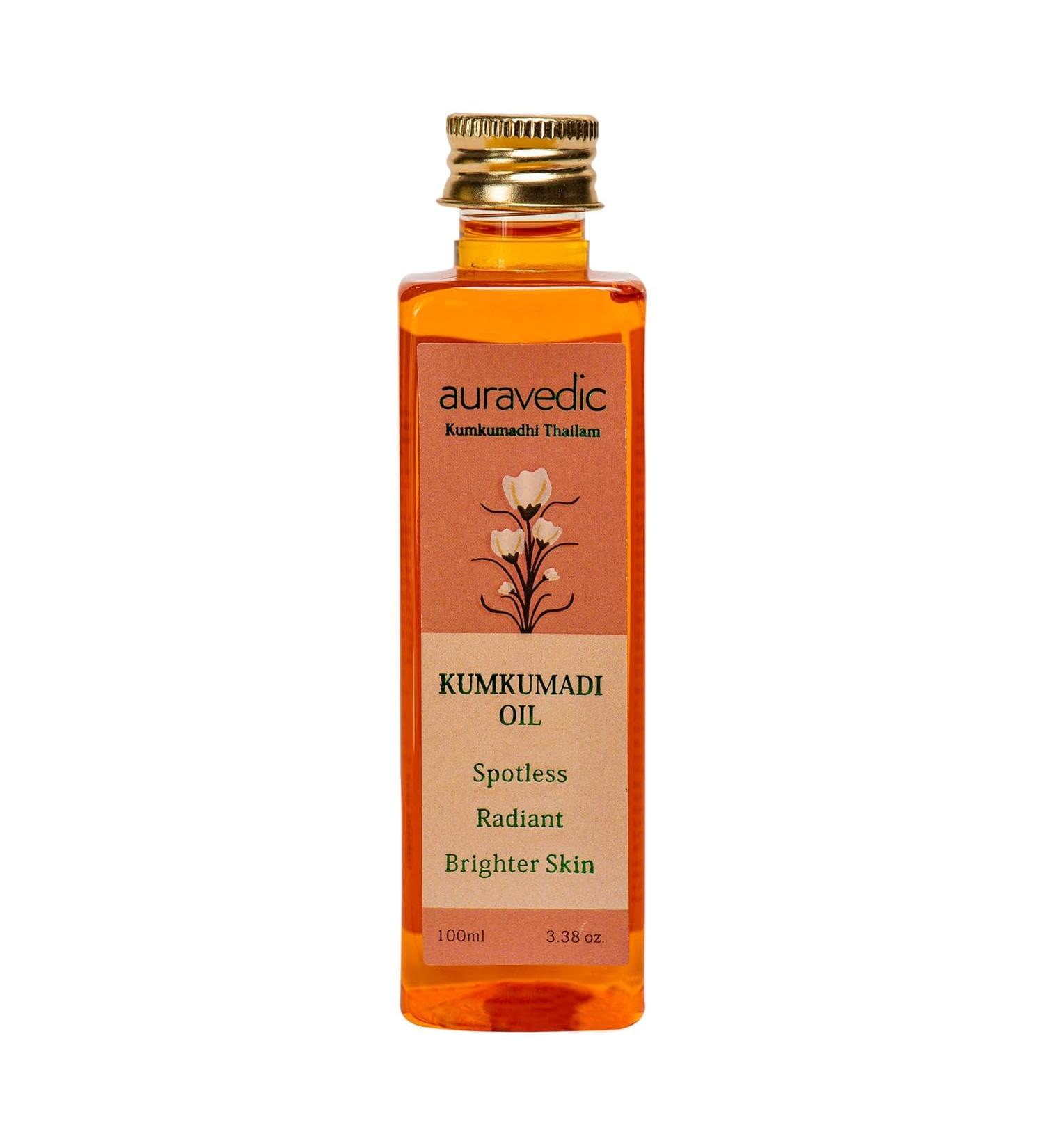Auravedic Kumkumadi Oil 100ml - Radiant Skin & Natural Glow | Premium Ayurvedic Oil for All Skin Types - Buy Online on SooperMarket.com