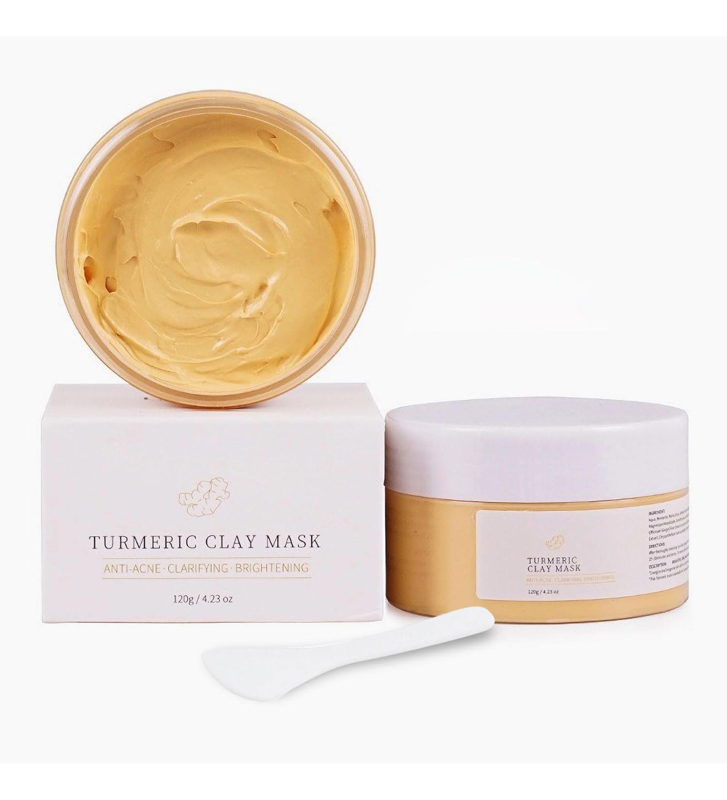 Face Mask - Turmeric Vitamin C Mask - Clay Mask Face for Cleanses Acne and Dark Spots Pores Reducing Face Masks Beauty 120 g - Buy Online on SooperMarket.com