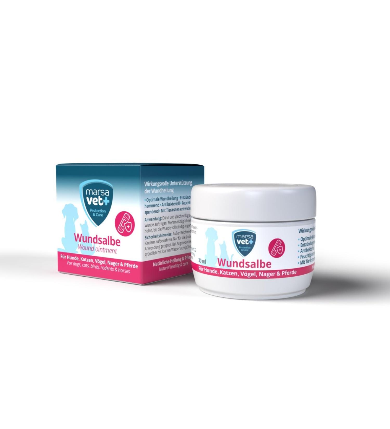 Marsavet+ 30ml Wound Ointment for Dogs Cats Birds & More | Zinc Propolis Hyaluron & D-Panthenol - Healing & Skin Infection Prevention - Buy Online on SooperMarket.com