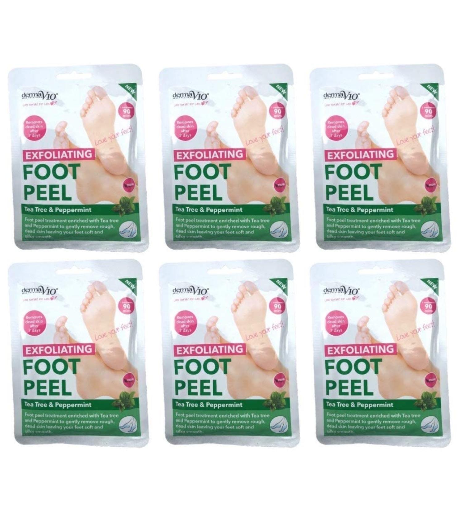 Derma V10 Exfoliating Foot Peel Tea Tree & Peppermint Removes Dead Skin After 7 Days - Buy Online on SooperMarket.com