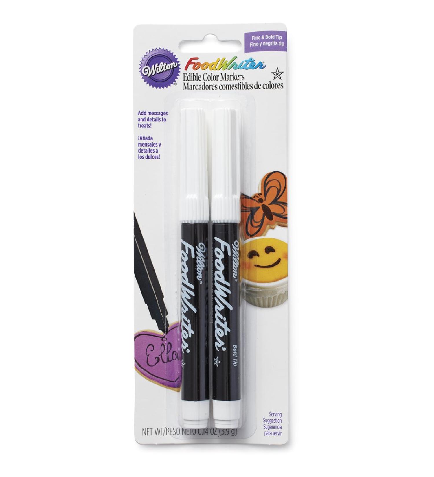 Wilton Black Food Writer Edible Ink Markers (2-Pack) - FDA Approved & Easy to Use - Buy Online on SooperMarket.com