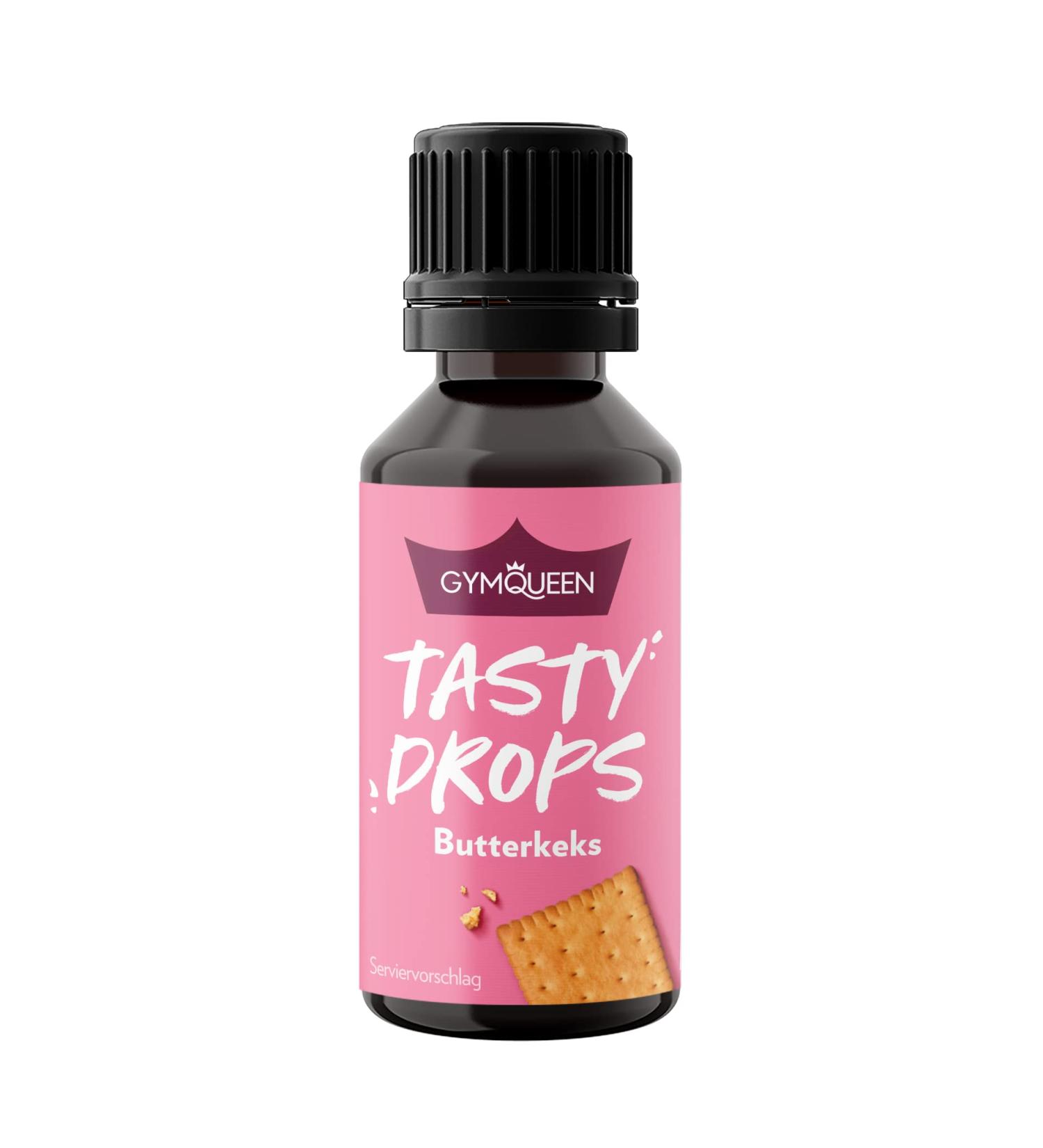 GymQueen Tasty Drops - Butter Biscuit Flavor Zero Calories 30ml Pack | Perfect for Fitness & Dieters - Buy Online on SooperMarket.com
