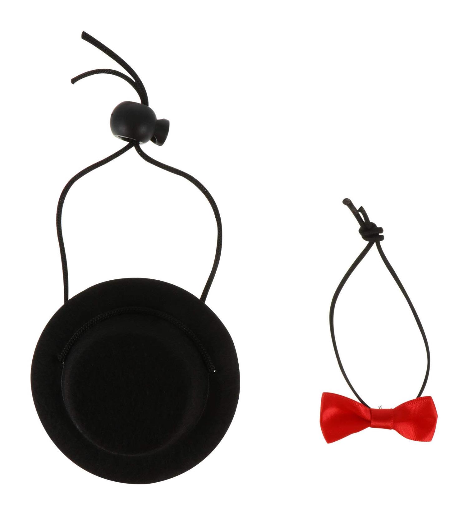 POPETPOP Guinea Pig Outfit Hamster Hat and Bowtie Set - Small Animal Costume for Parties and Festivals - Perfect for Rats, Sugar Gliders, Rabbits, Chinchillas, Ferrets, and Cats - Black - Buy Online on SooperMarket.com