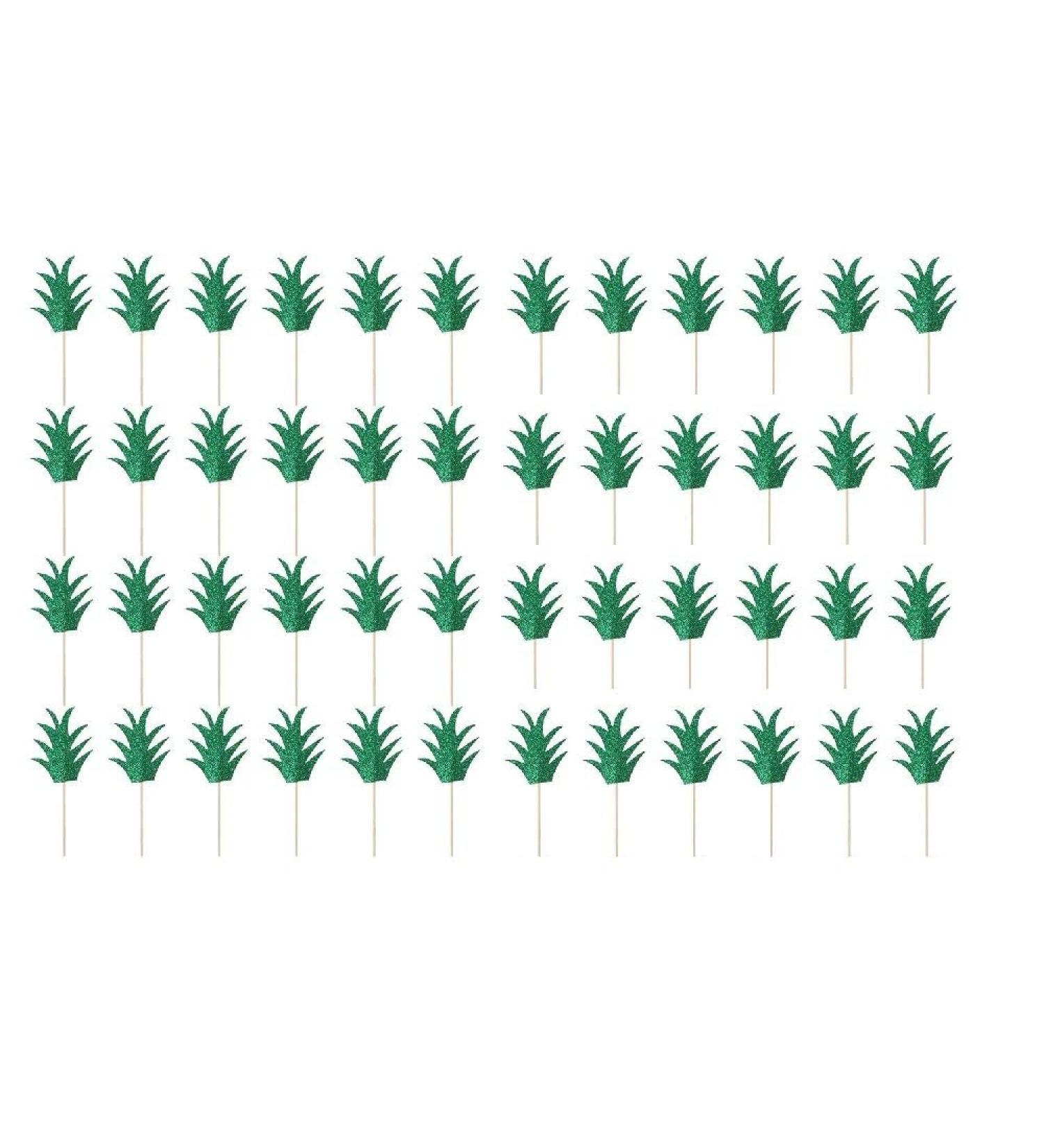 HomeSoGood 48PCS Pineapple Cupcake Toppers Pineapple Donut Theme Tropical Green Cake Decorations - Buy Online on SooperMarket.com