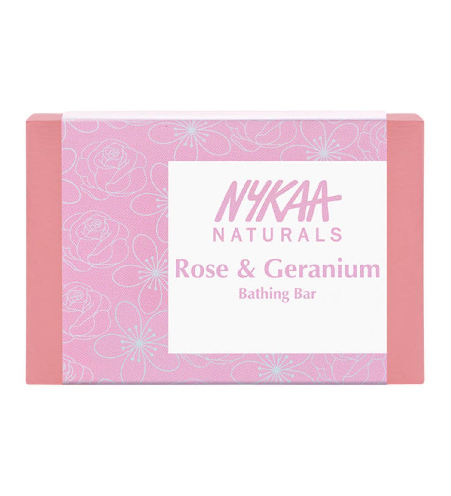 Nykaa Naturals Energizing Bathing Soap - Relaxing Rose & Geranium Bar Soap for Tightening Skin & pH Balance - 3.5 oz - International Shipping Available - Buy Online on SooperMarket.com
