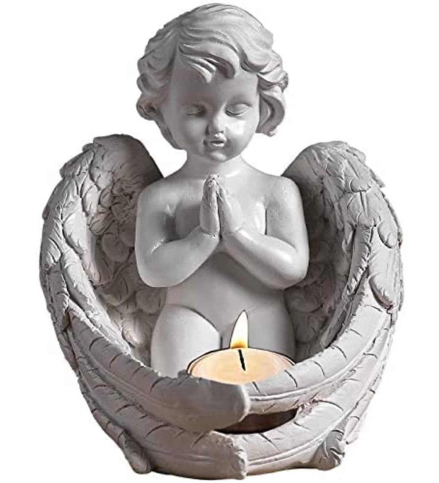 Shut Angel Memorial Gifts | Tealight Holder & Candle Holder for Remembrance | Perfect Funeral Gift for Loss of a Loved One - Buy Online on SooperMarket.com