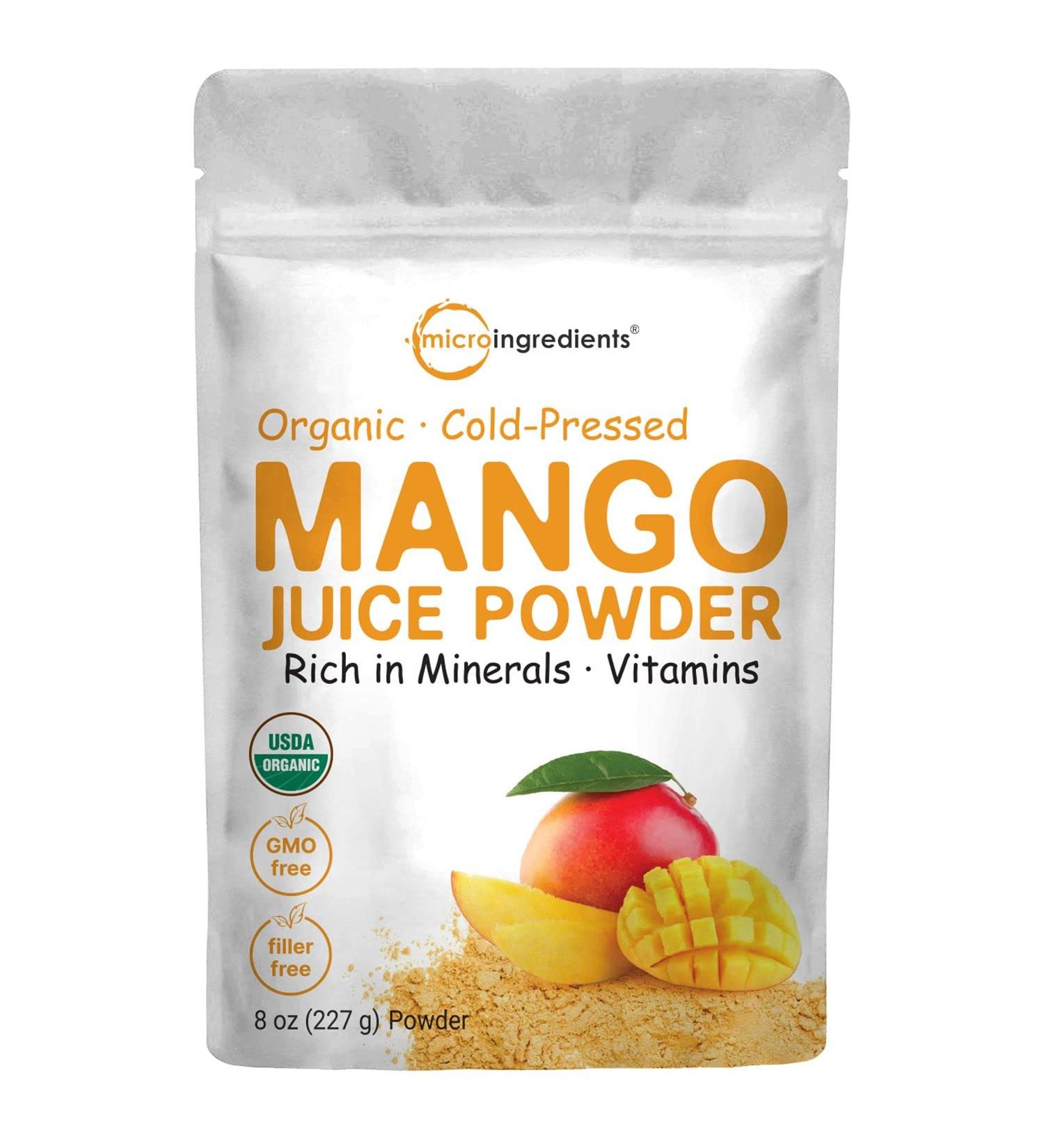 Organic Mango Juice Powder - 8 oz | Cold Pressed, Vitamin C Rich for Immune Support | Great for Smoothies & Beverages | Non-GMO - Buy Online on SooperMarket.com
