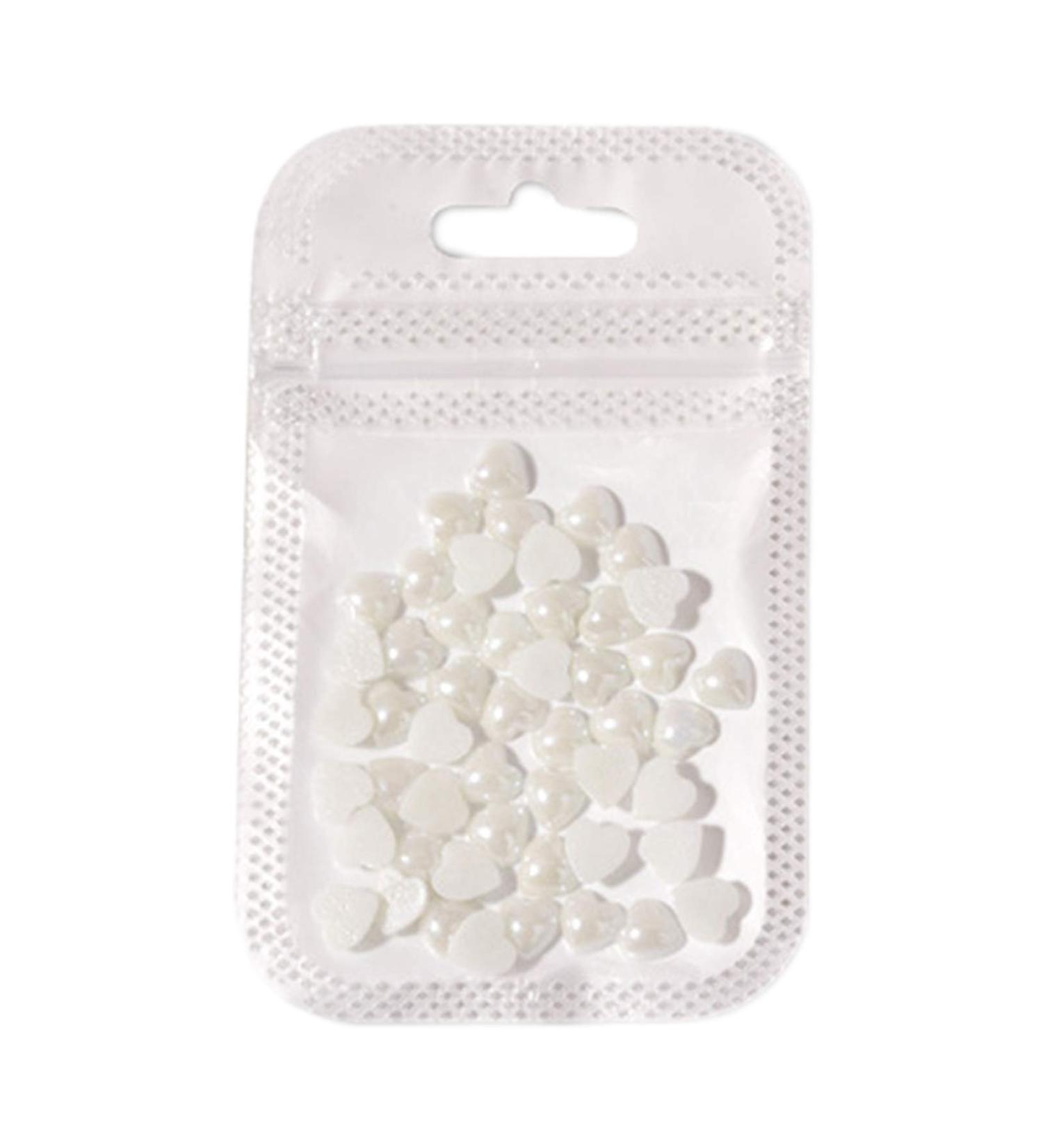 SANWOOD Nail Gems - 50 Pieces 3D Love Heart Ceramic Nail Art Decor | DIY Manicure Sequins for Women - Buy Online on SooperMarket.com
