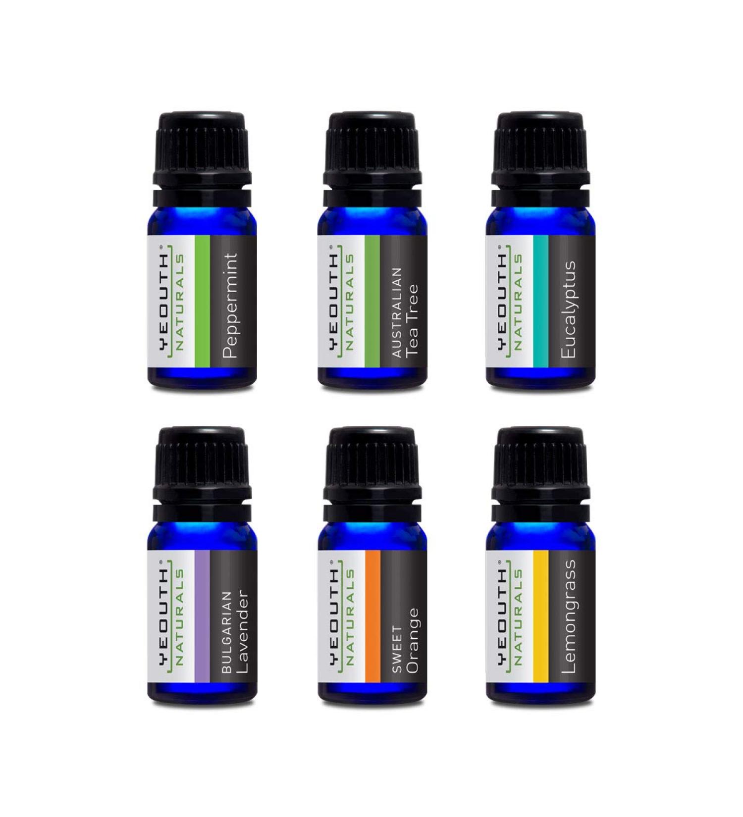 Yeouth Therapeutic Essential Oil Starter Pack - 6 x 10ml - Pure Aromatherapy - Buy Online on SooperMarket.com