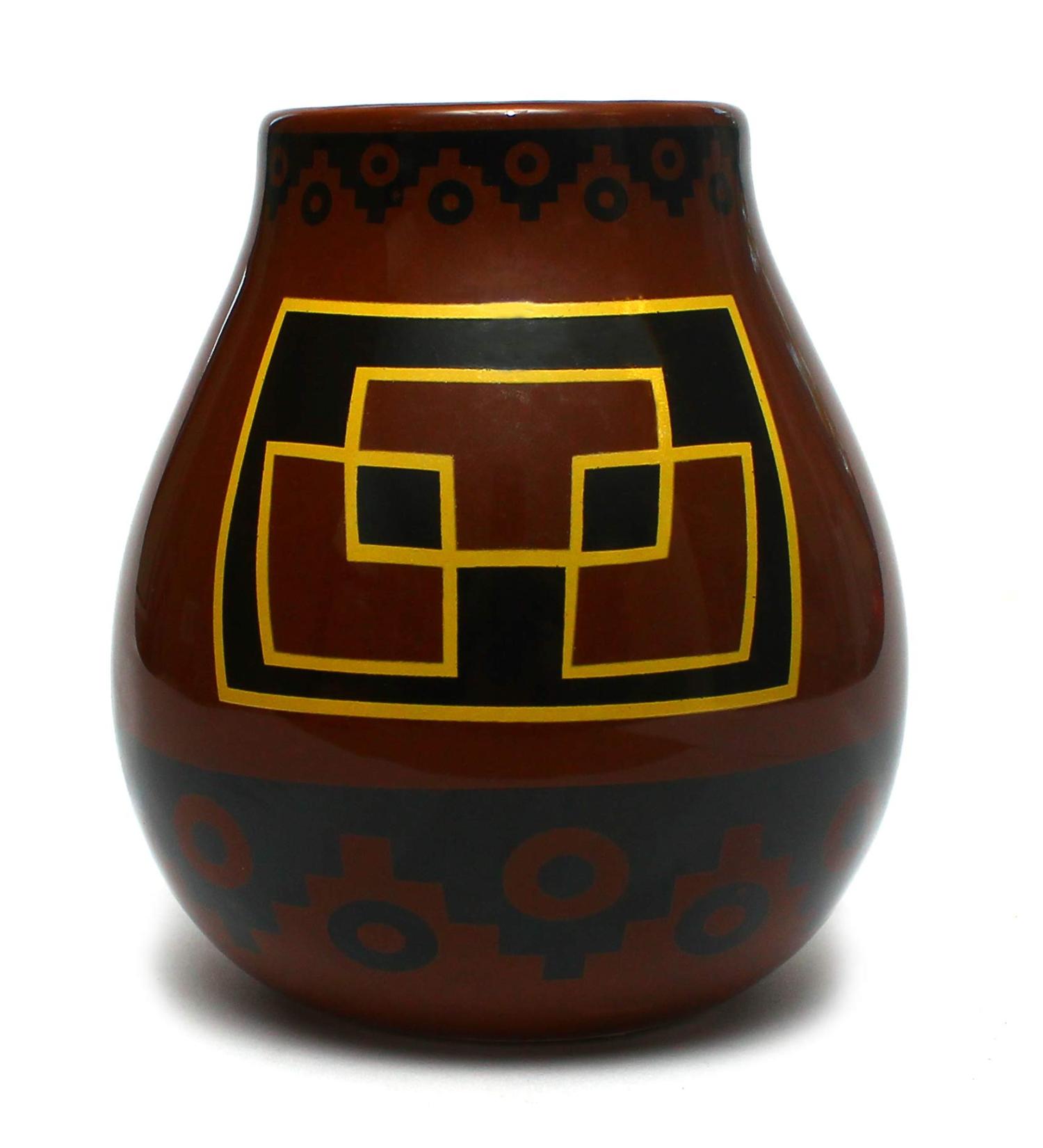 Mate Green Calabasse for Yerba Mate Brown Black Yellow 350 ml - Buy Online on SooperMarket.com