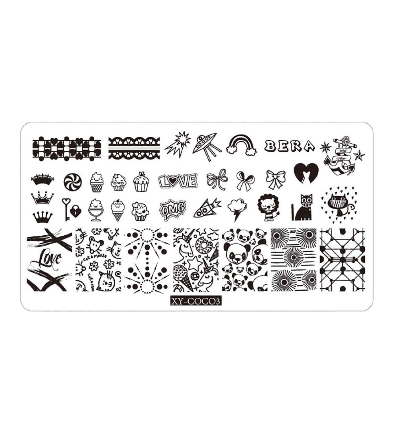 Hongma Nail Art Stamp Nail Template Stamping Stencils Image Stamp Decoration Art Rectangle MULTIWAY