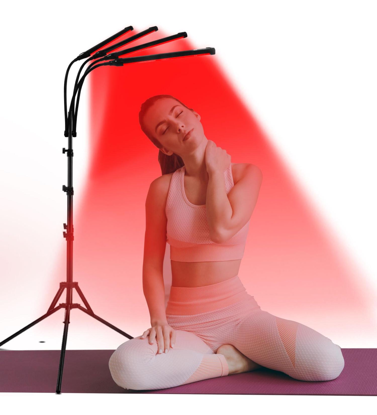 Red Light Lamp with Stand 180LEDs 660&850 Infrared Light Lamp with Timer Adjustable Angle & Brightness & Height Red Lamp at Home and Office - Buy Online on SooperMarket.com