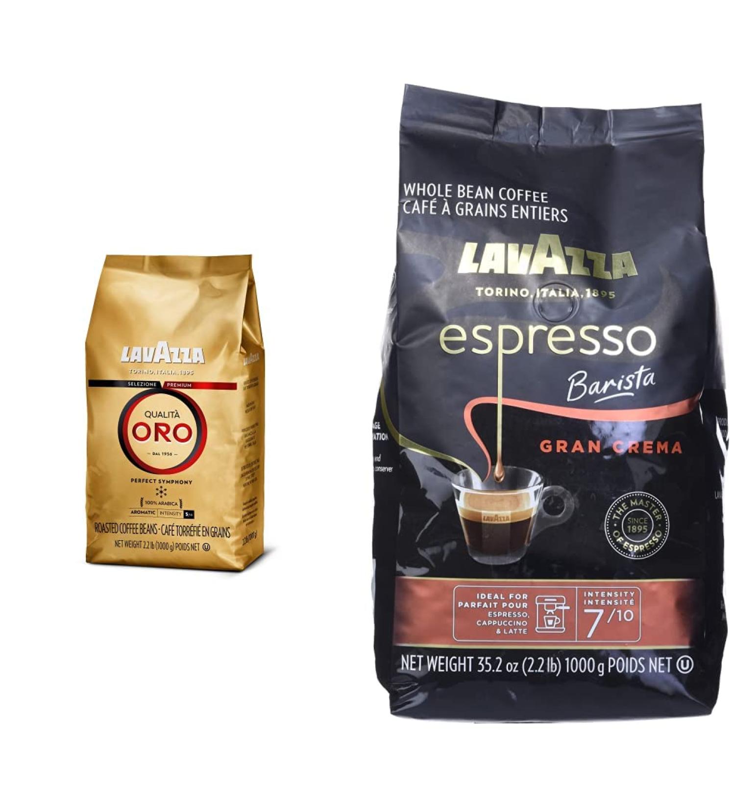 Lavazza Espresso Qualita Oro Beans 1000gm & Espresso Gran Crema Beans 1000gm(Packaging May Vary) - Buy Online on SooperMarket.com