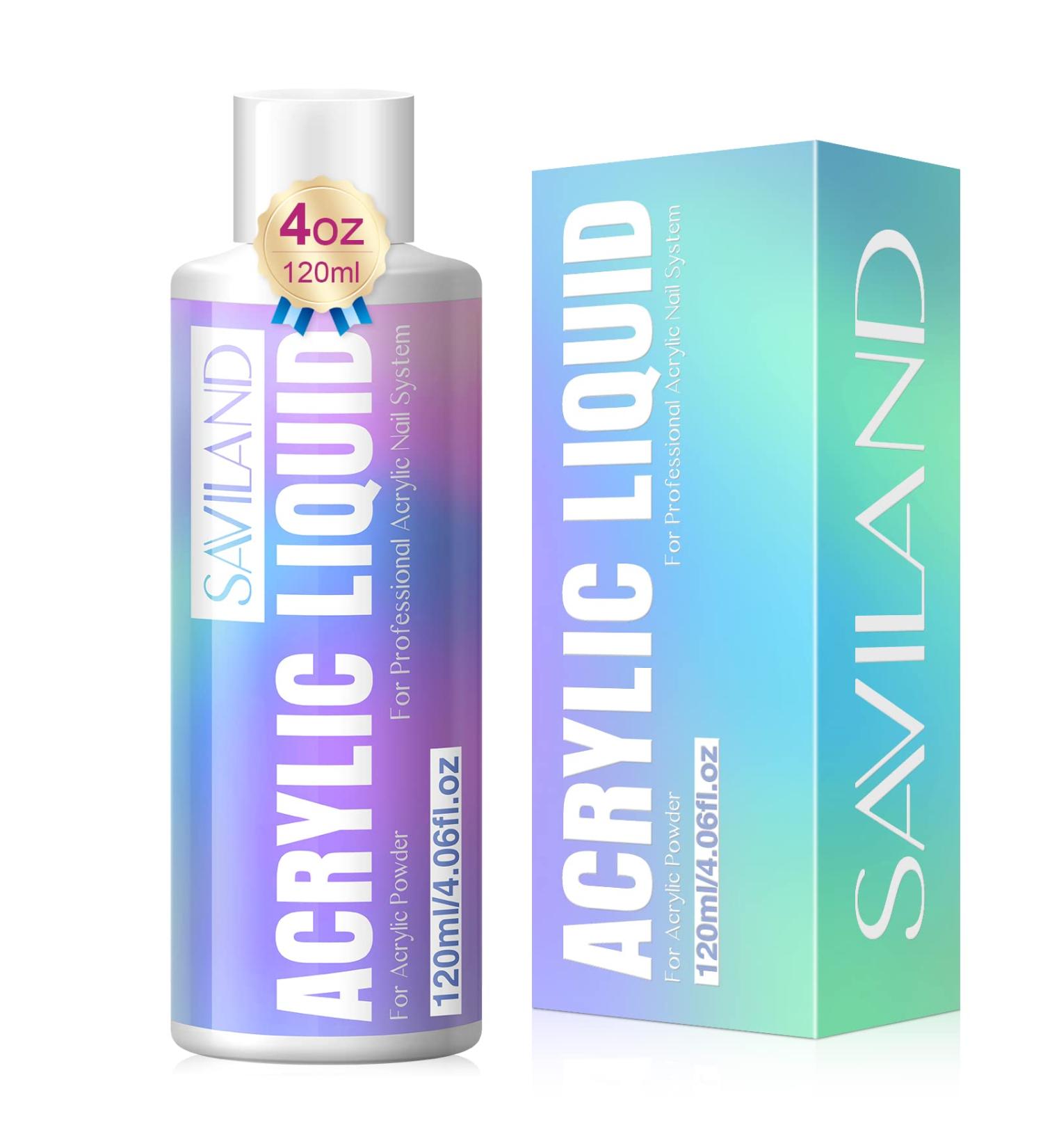 Saviland 120ml Monomer Acrylic Nail Liquid - Non-Yellowing MMA-Free Formula for Nail Extensions and Carving - Home DIY or Salon Use - Buy Online on SooperMarket.com