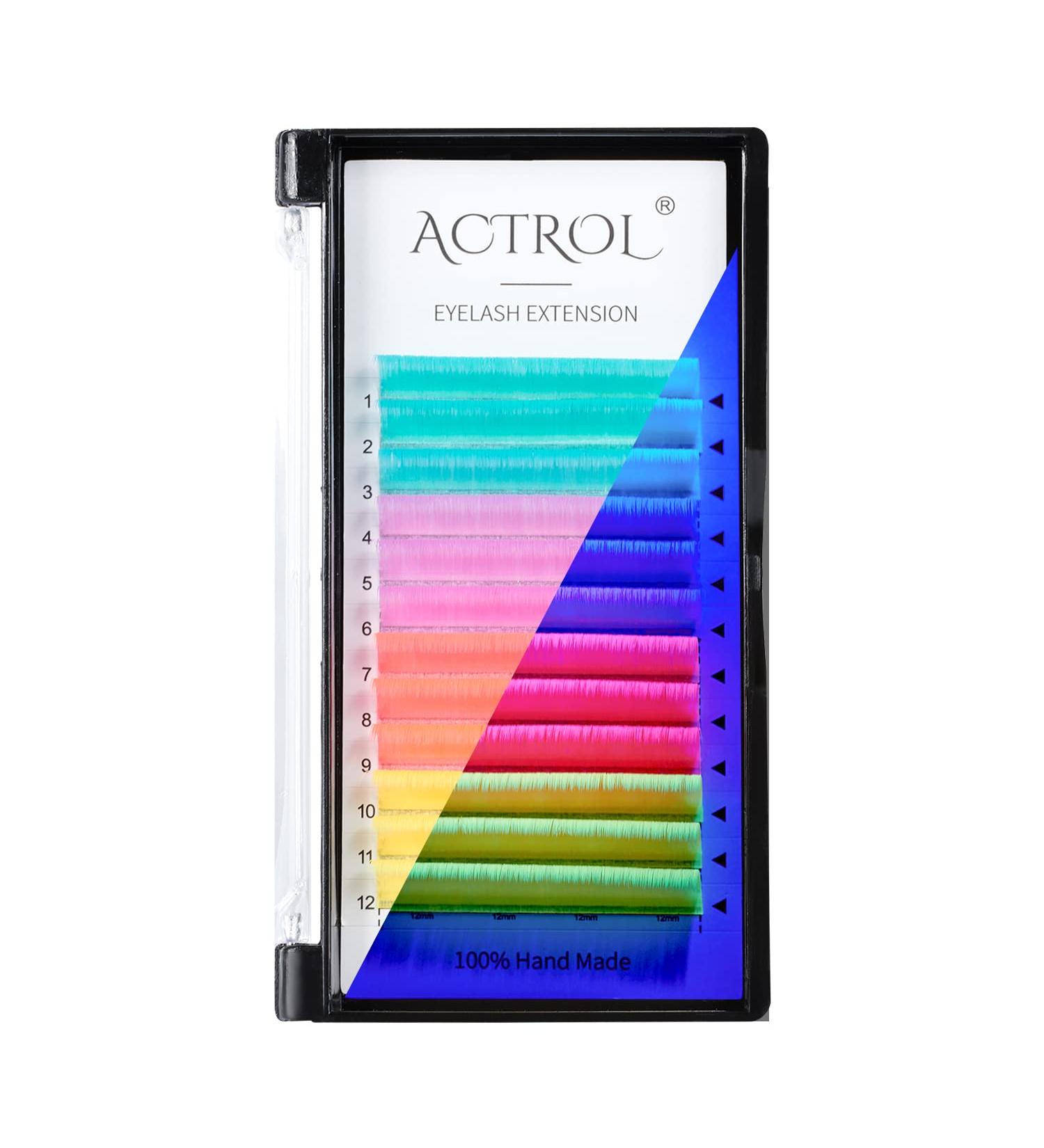 Colorful Neon UV Eyelash Extensions 15mm 0.07C Easy Fan - Blue, Yellow, Purple, Pink - Buy Online on SooperMarket.com