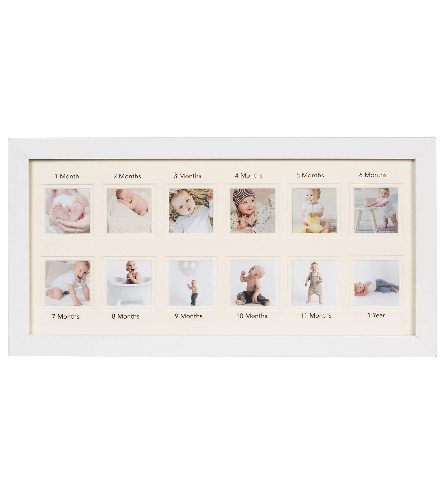 Orbis Wood Side Baby Collage Keepsake Frame - 12x 2x2 Slots, White - Buy Online on SooperMarket.com