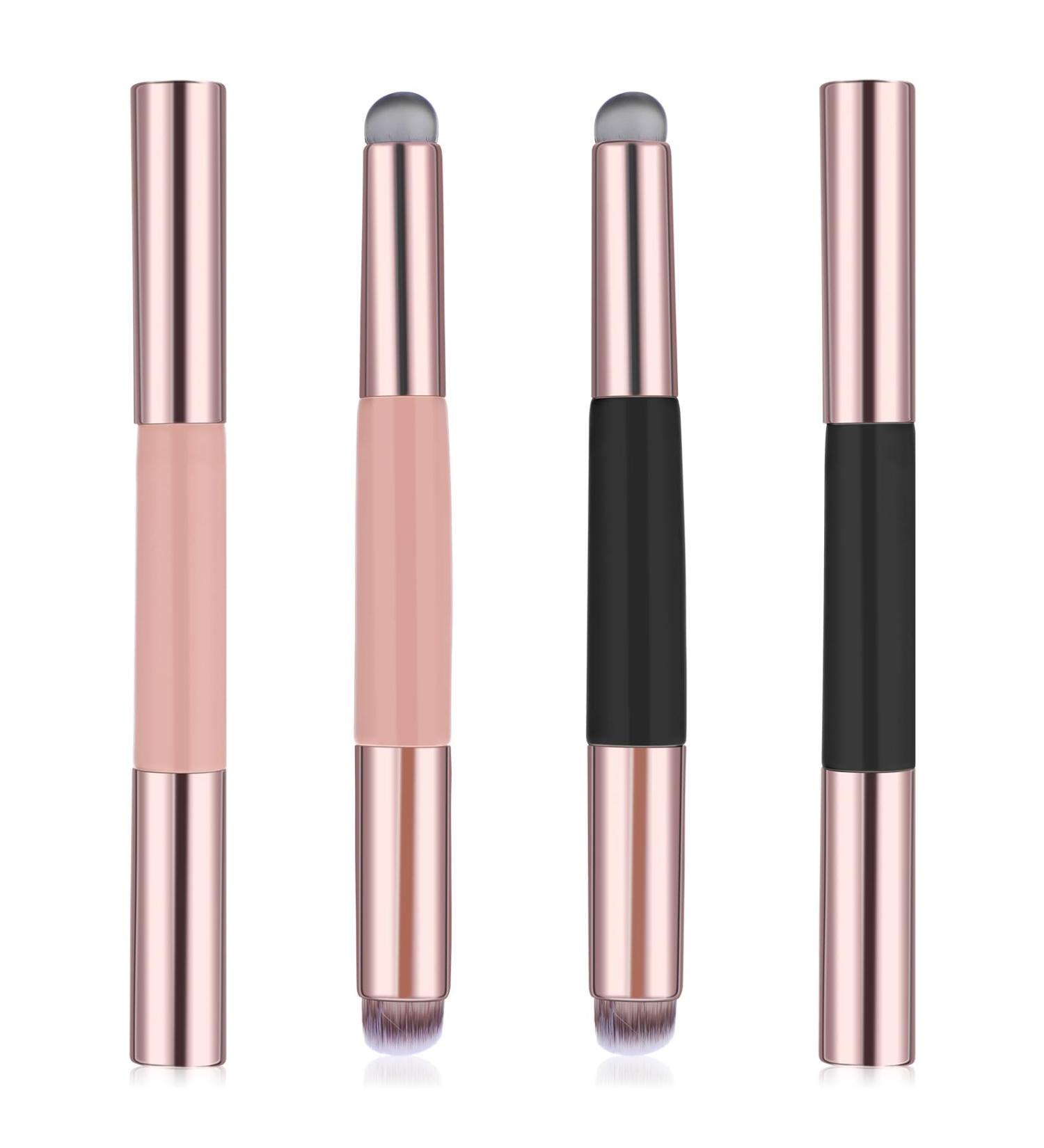 2Pcs Double Head Silicone Lip Brush Kit - Reusable Lip Applicator for Lipstick Gloss & Masks | Elastic Design & Cap Included | International Shipping - Buy Online on SooperMarket.com