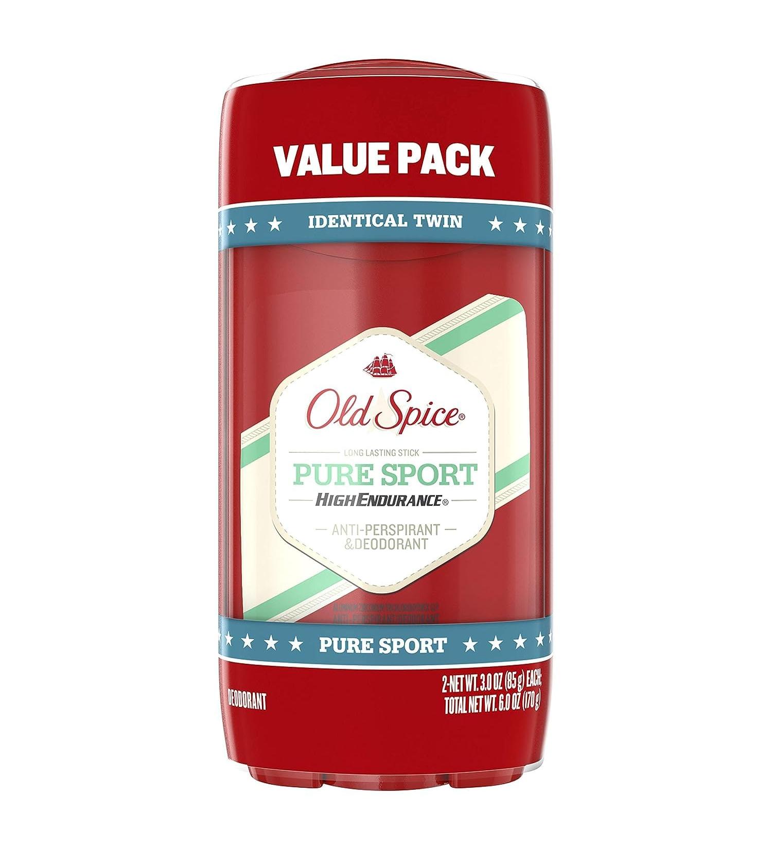 Old Spice High Endurance Pure Sport Deodorant for Men 3 oz Twin Unscented 3 Ounce (Pack of 2) - Buy Online on SooperMarket.com