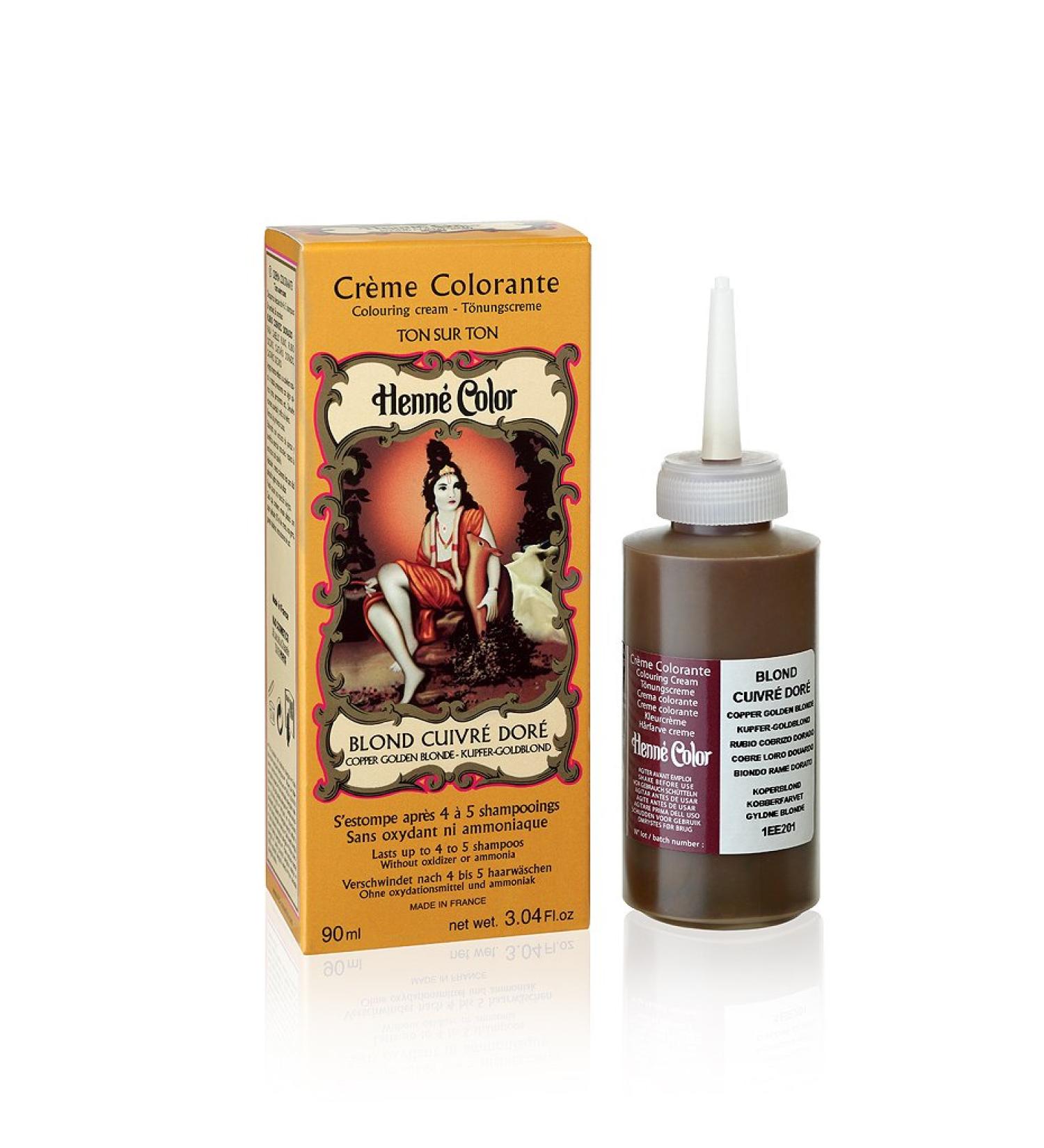 Henne Color Copper Gold Blonde Henna Hair Colour Cream 90ml | Natural & Organic Dye - Buy Online on SooperMarket.com