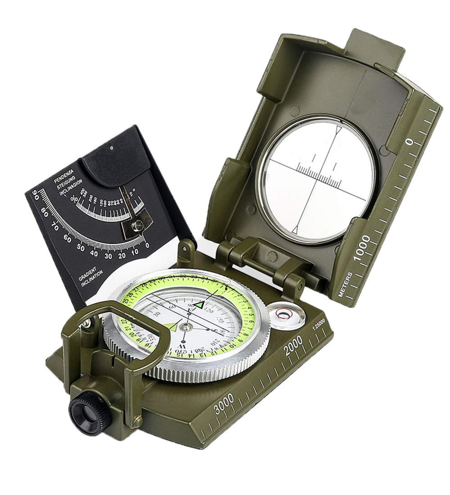 Bijia Multifunctional Metal Compass for Hiking | Waterproof High Accuracy Lens Compass with Clinometer & Spirit Level | Ideal for Climbing Boating Exploration Hunting & Geology - International Shipping Available - Buy Online on SooperMarket.com