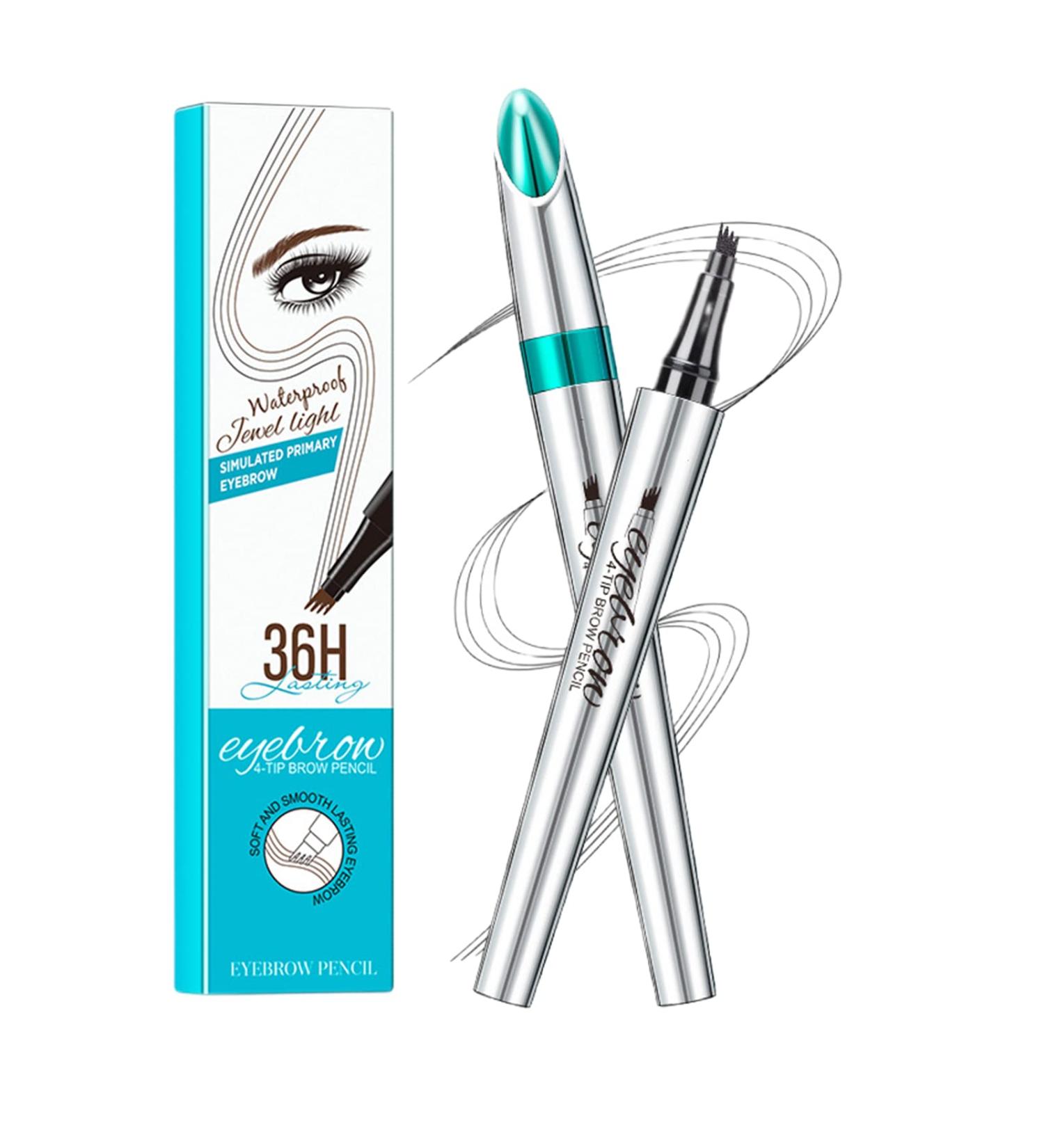 Rosarden Dark Brown Liquid Eyebrow Pencil - 3D Eyebrow Pen with 4 Forks, Quick Dry & Waterproof Formula for Precise Eyebrow Makeup - Ideal for Women, Men, Girls & Boys - Buy Online on SooperMarket.com
