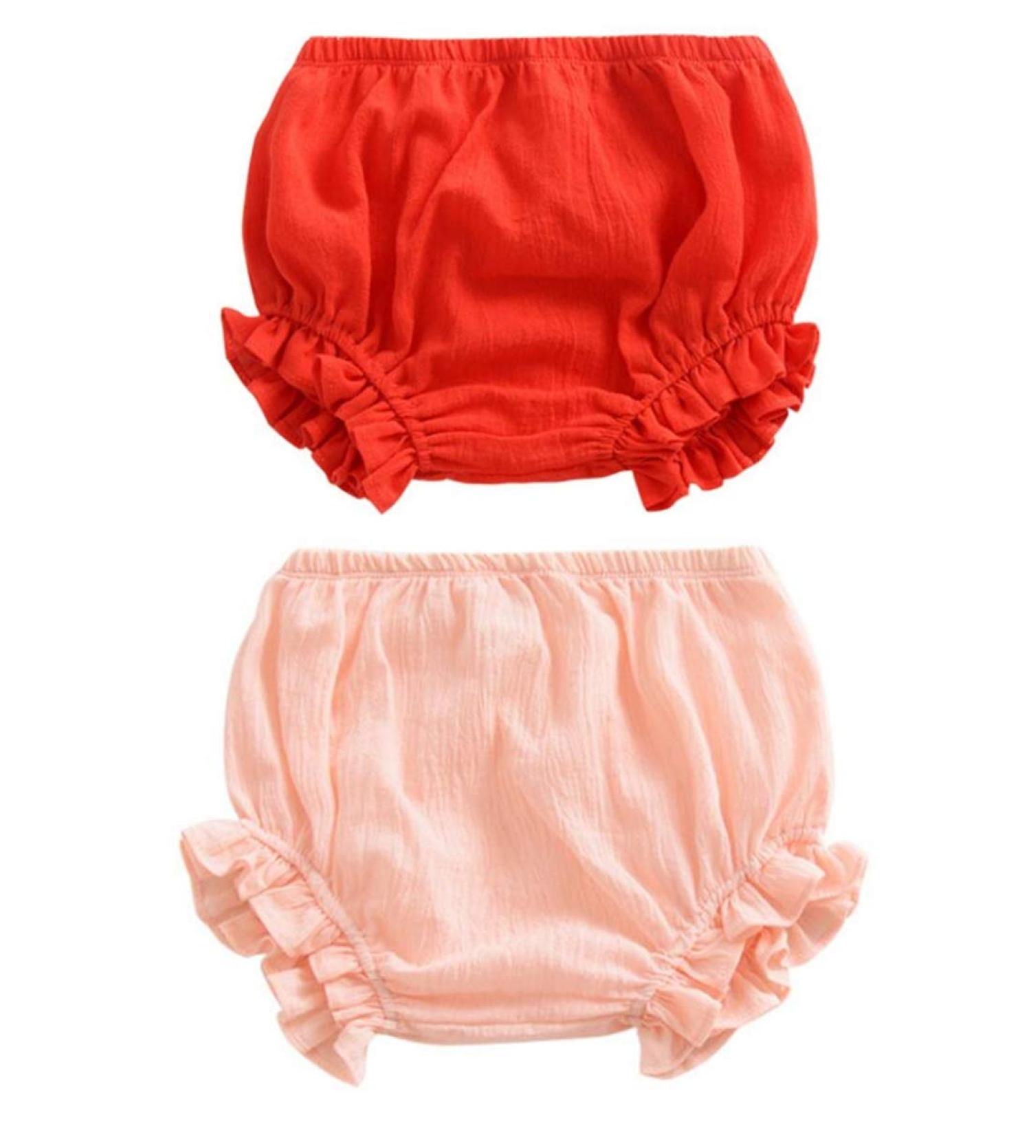 AYIYO Unisex Toddler Diaper Cover - Linen Bloomer Shorts 2Pcs - Red+Pink - 2-3 Years - Buy Online on SooperMarket.com