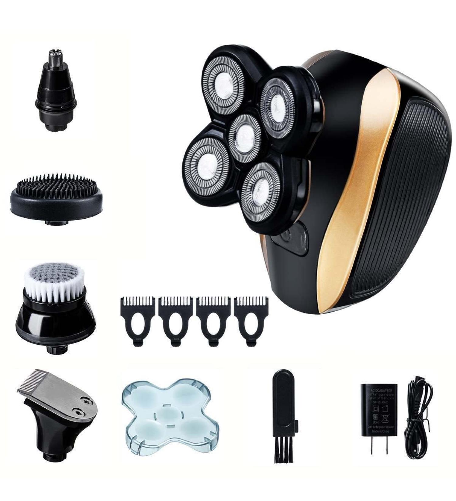 5 in 1 Rechargeable Electric Shaver for Men - 5D Floating Heads Hair Clipper Nose & Ear Trimmer Facial Cleaning Brush | International Shipping Available - Buy Online on SooperMarket.com