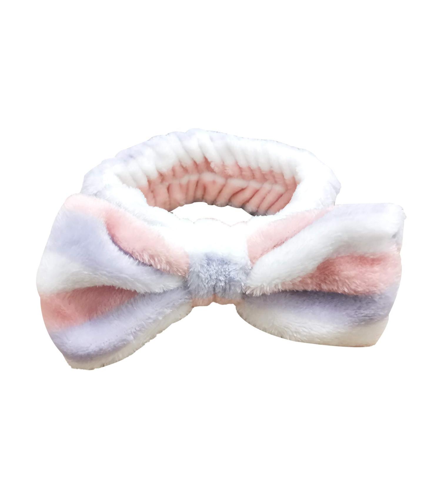 Mom Gifts SPA Headband - Soft Coral Fleece Bow Decoration Makeup Headband for Women - Perfect Mother's Day Gift (Purple White) - Buy Online on SooperMarket.com