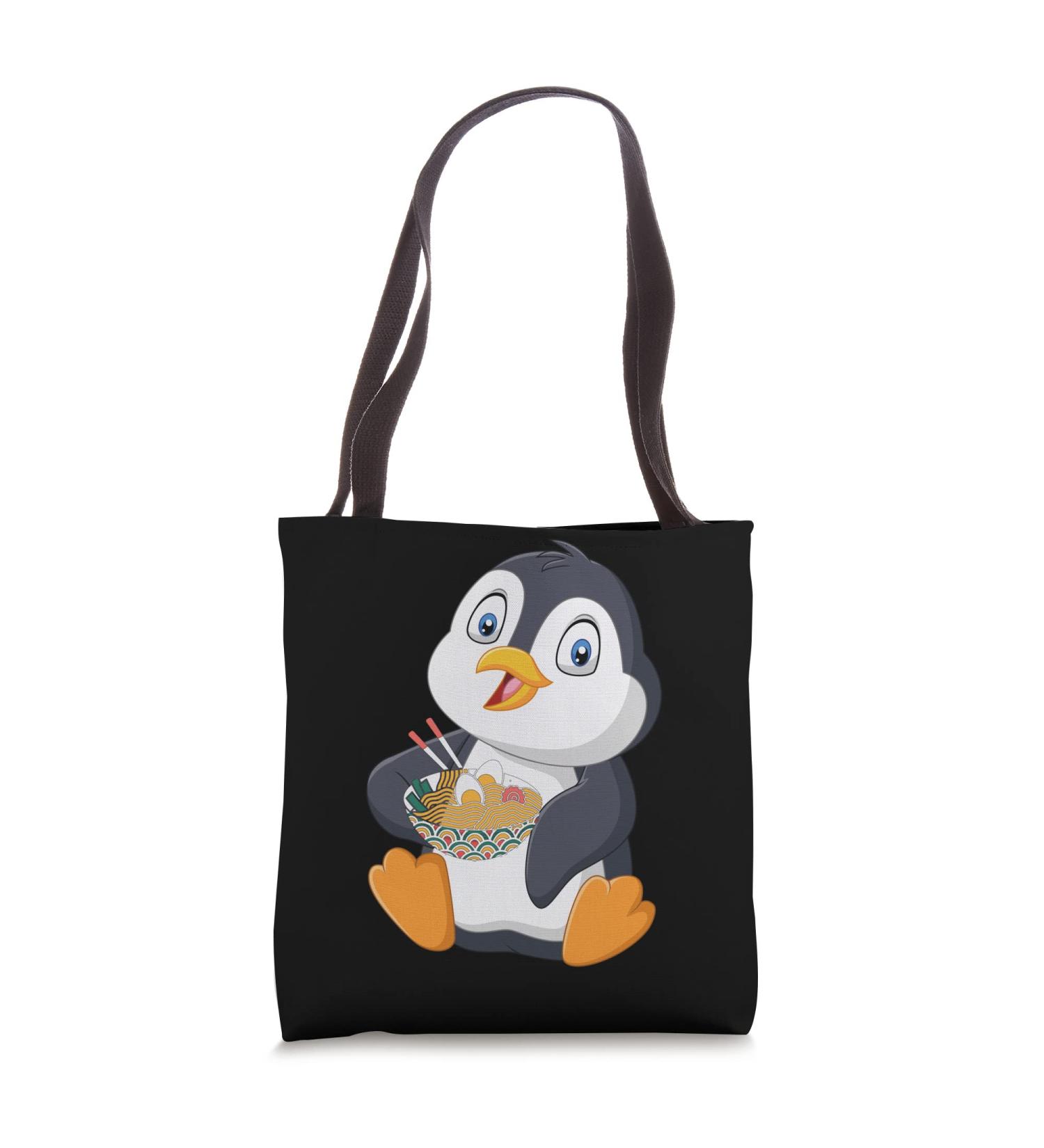 Penguin eating a Japanese Ramen noodle soup Tote Bag - Buy Online on SooperMarket.com