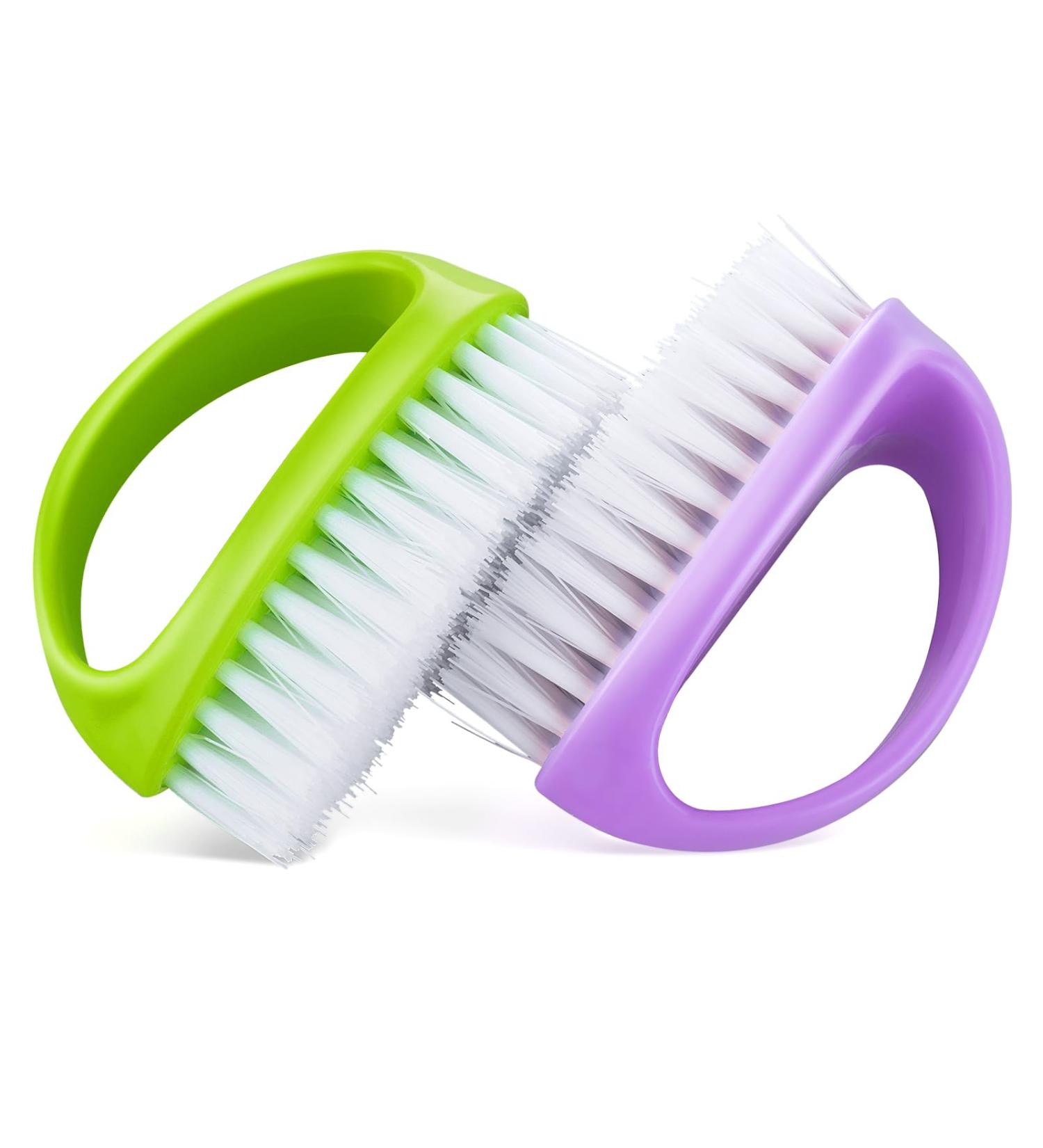 Cobee Hand Nail Brush 2-Pack | Durable Stiff Bristles Nail Cleaner for Men | Deep Cleaning Scrubber (Green & Purple) - International Shipping Available - Buy Online on SooperMarket.com