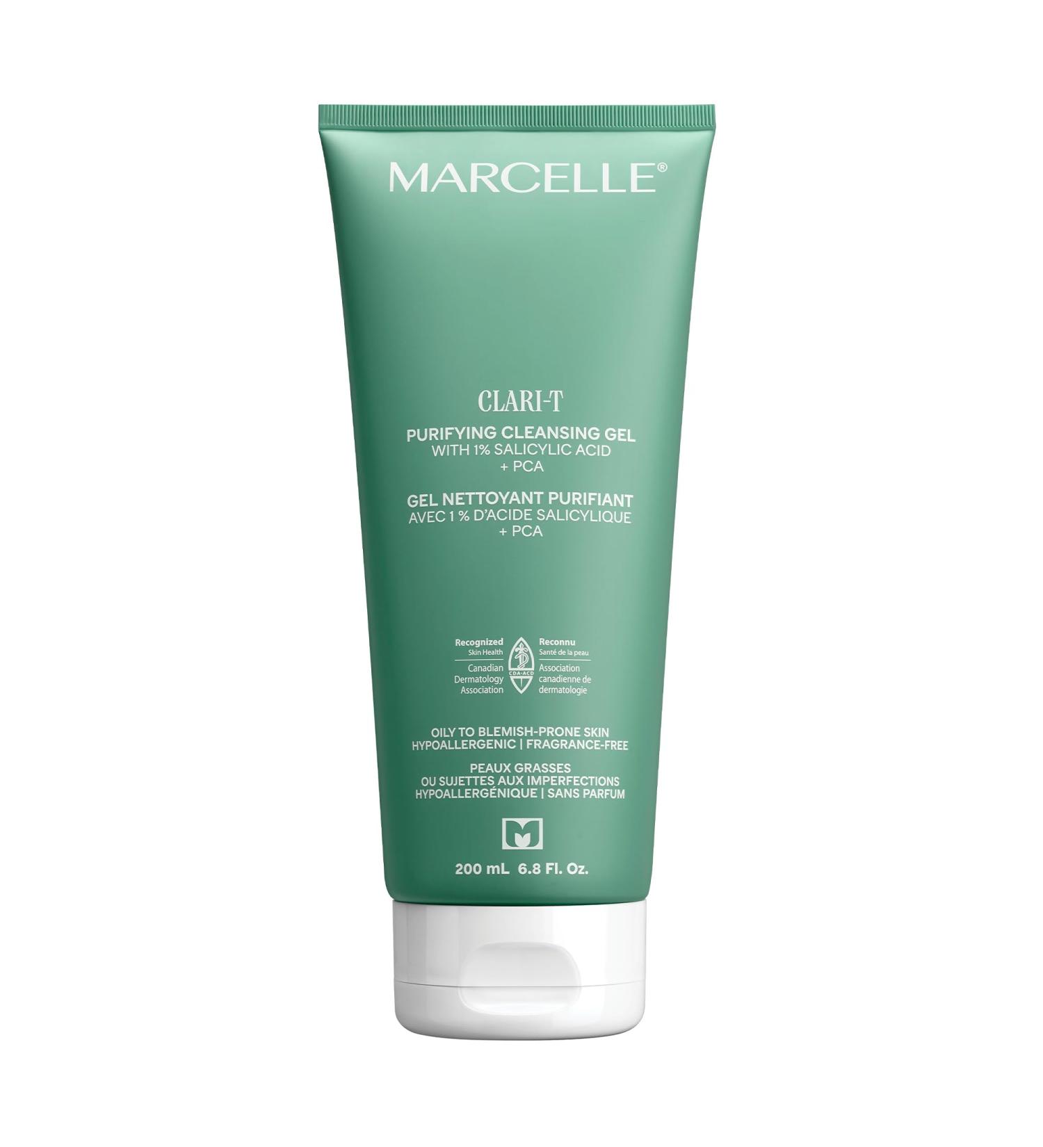 Marcelle Clari-T Purifying Cleansing Gel with 1% Salicylic Acid + PCA Facial Cleanser Clarifying & Exfoliating Vegan Cruelty-Free Hypoallergenic Fragrance-Free Non-Comedogenic 200 mL - Buy Online on SooperMarket.com