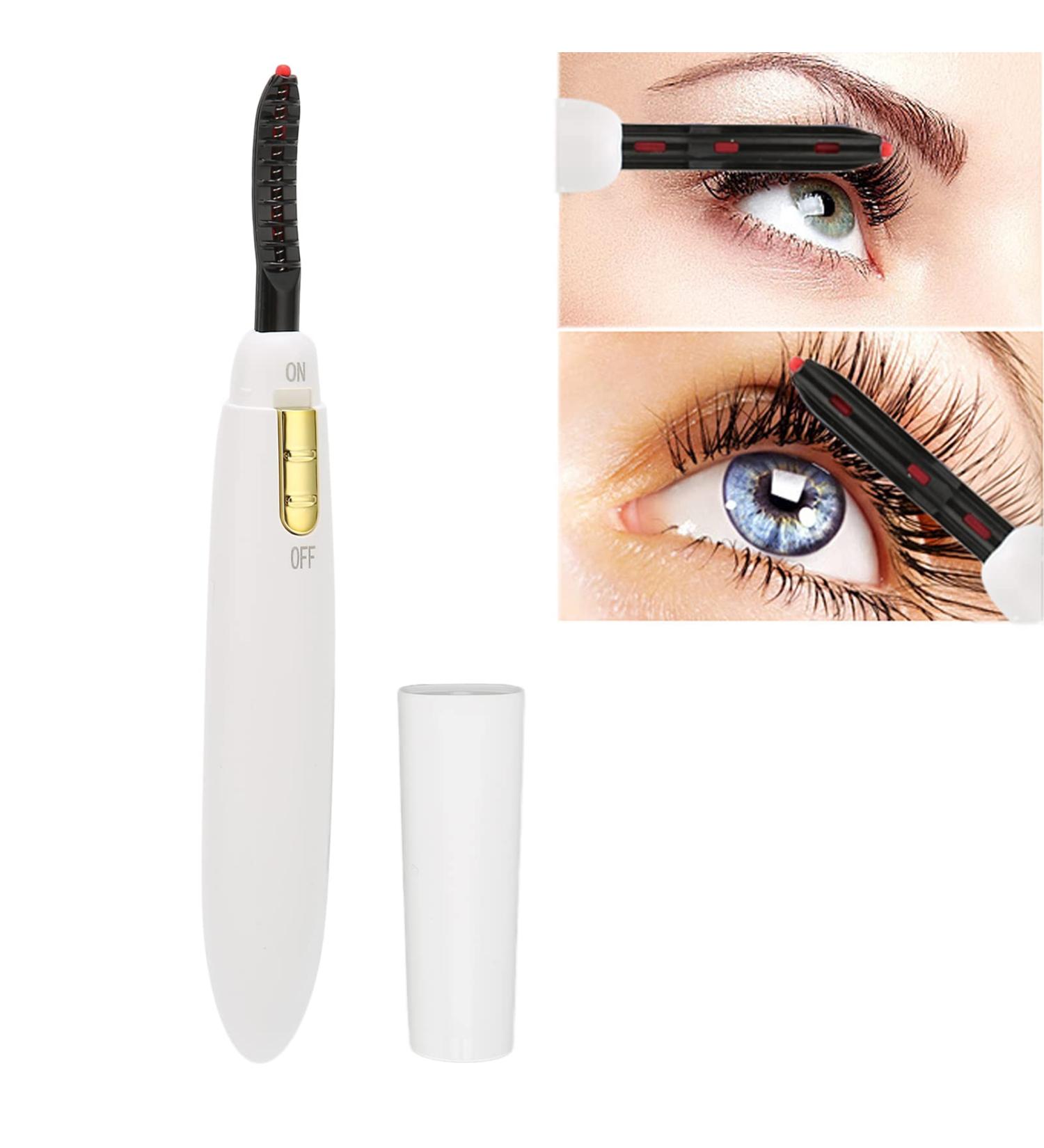 Heated Eyelash Curler Electric Eyelash Curler Heated Eyelash Curler Long Lasting Natural Eyelash Curler for Women Lashes Natural Curls(White) - Buy Online on SooperMarket.com