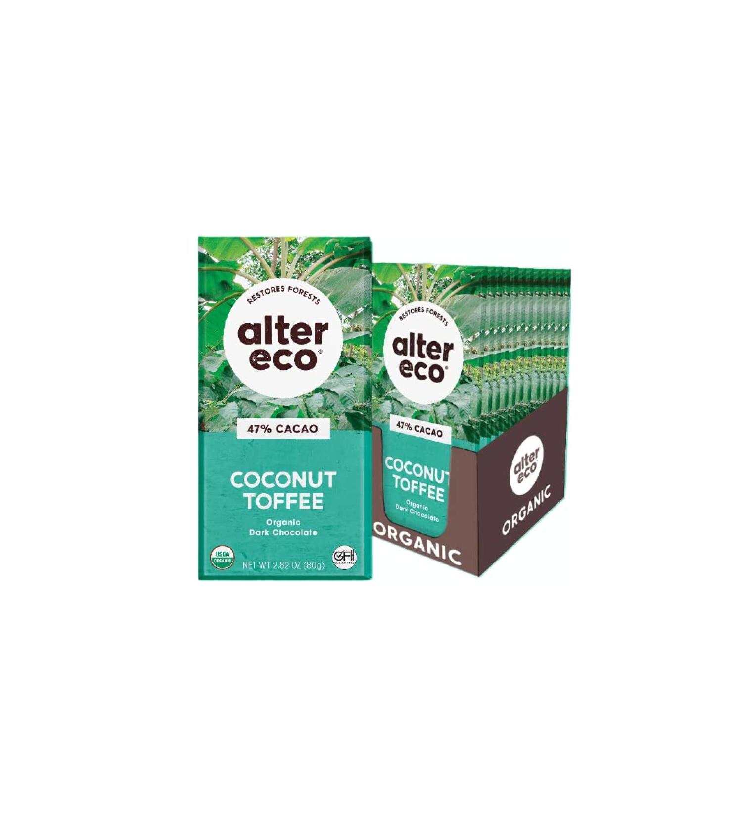Organic Chocolate - Dark Coconut Toffee 12 Pack