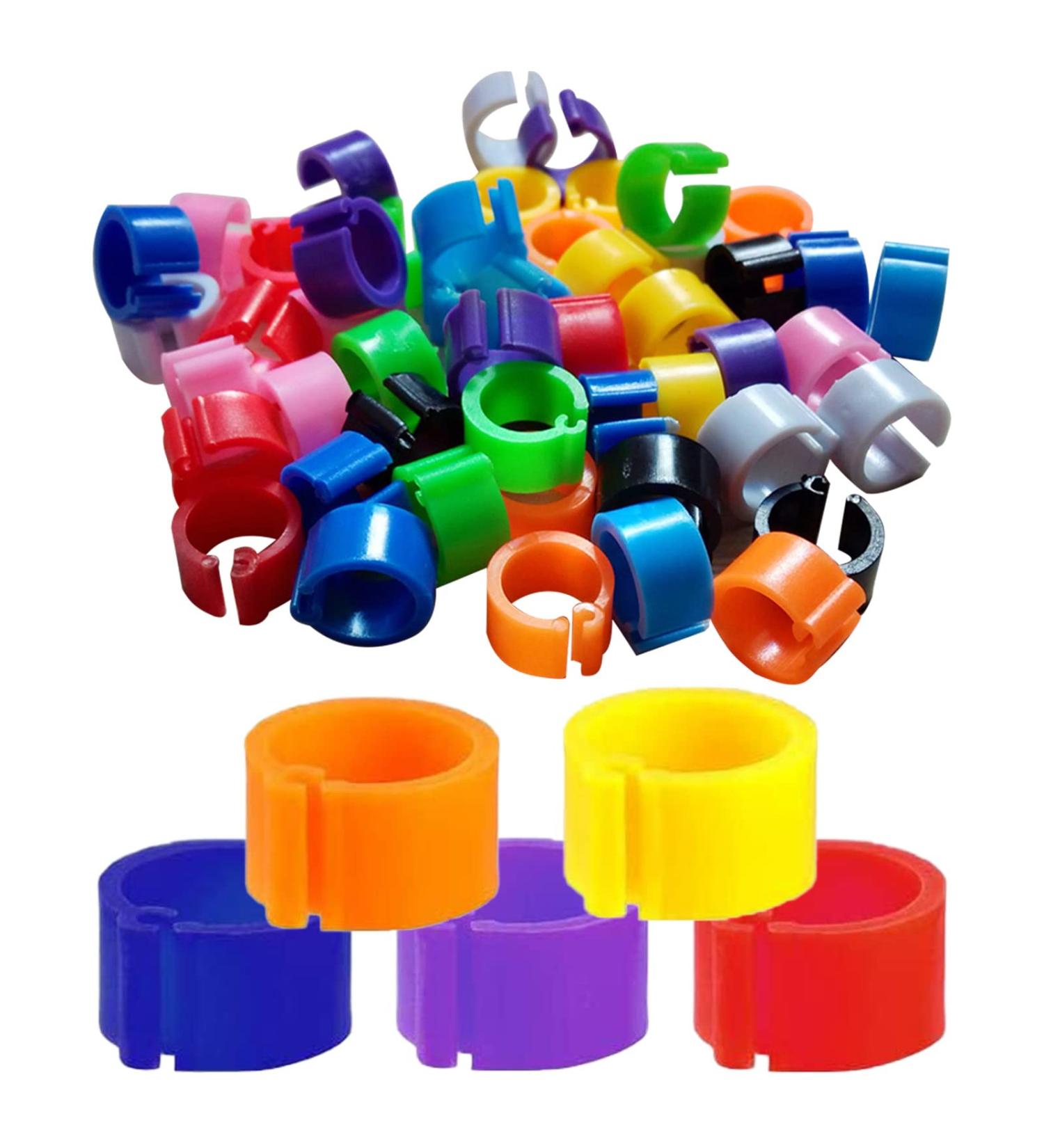 100 Bird Identification Rings - Pigeon Footrings Parrot Leg Bands & Poultry Marking Tape - 8mm Clamping Rings for Chickens Quail & More - Buy Online on SooperMarket.com