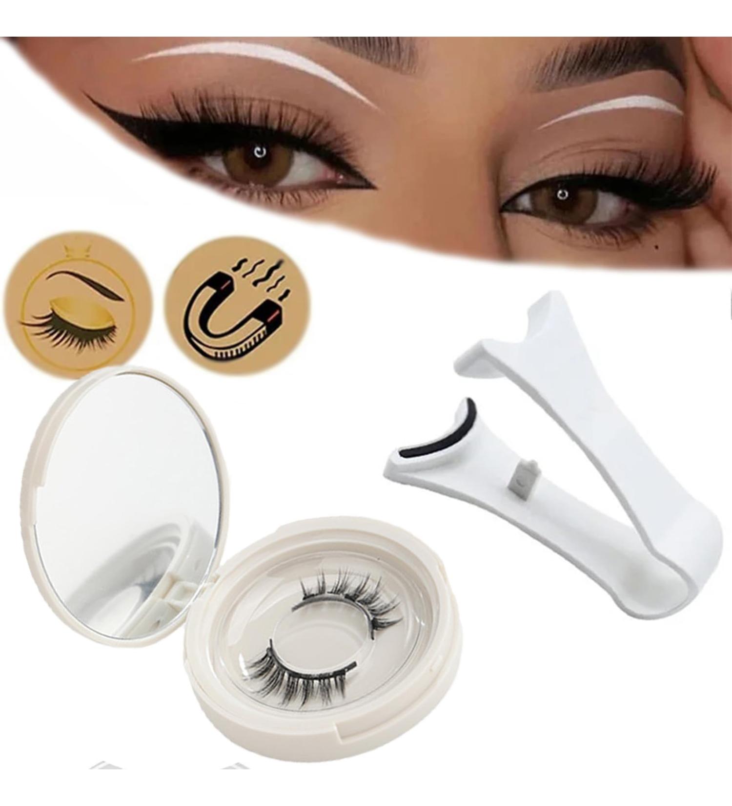 Natural Magnetic False Eyelashes Kit Reusable Magnetic Lashes without Eyeliner Natural Look 3D Effect Glamorous Magnetic False Eyelashes with Applicator Easy Wear No Glue NoMakeup Remover(B06-3) - Buy Online on SooperMarket.com