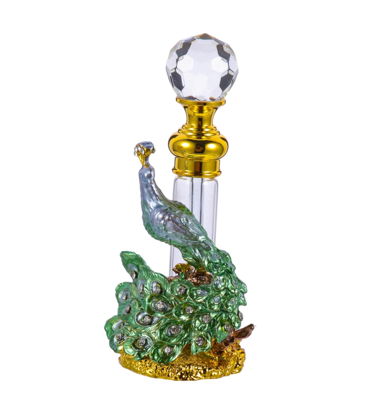 Angoily Perfume Bottle Essential Oil Bottle Glass Vintage Travel Vial 14x4x3cm Green - Buy Online on SooperMarket.com
