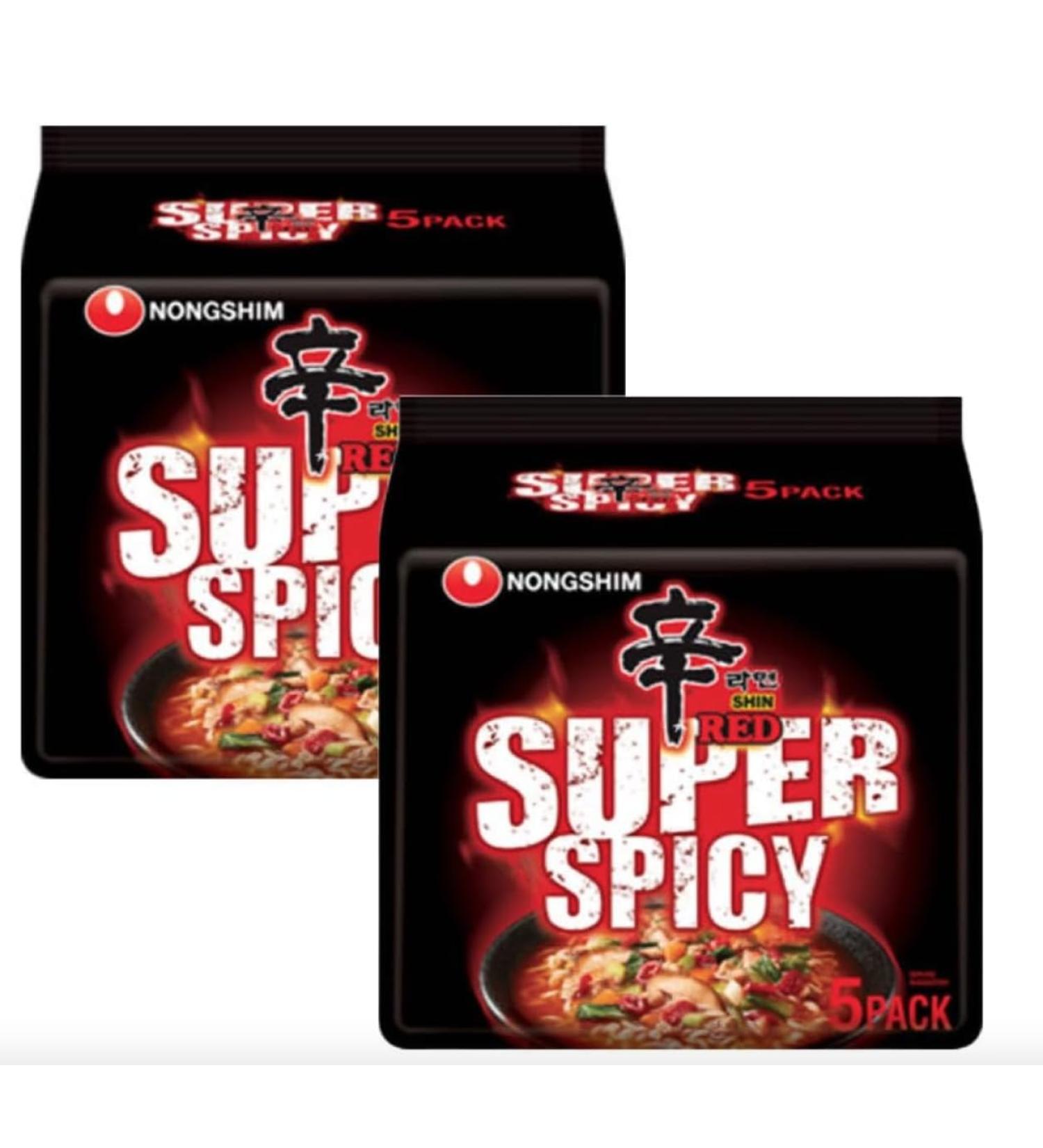 Nong Shim Shin Red Ramyun Super Spicy Instant Noodle 120g (Pack of 10) BY SPICEHUB - Buy Online on SooperMarket.com