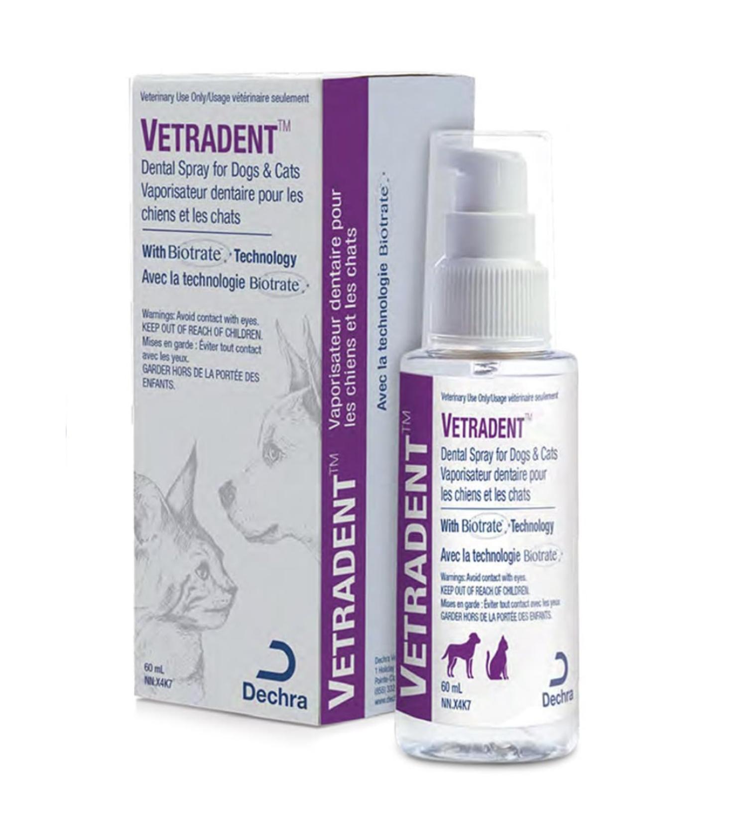 VETRADENT Oral Spray for Dogs & Cats with Biotrate Technology Fight Plaque & Tartar Freshen Breath Maintain & Promote Good Dental and Oral Hygiene 60ml Made in USA - Buy Online on SooperMarket.com