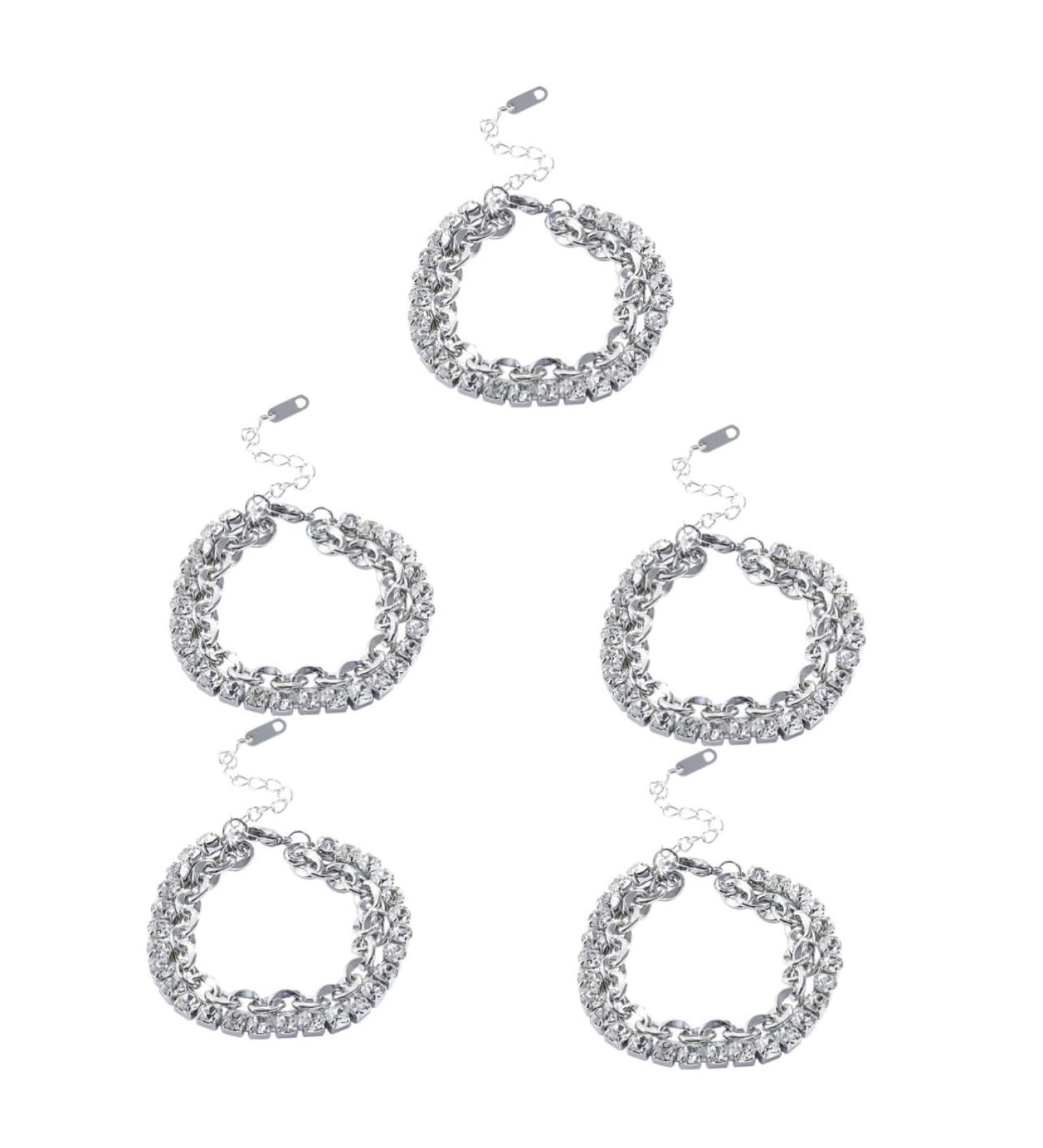 PACKOVE 5pcs Rhinestone Bracelet Charm Bracelets Beaded Jewelry Bracelet for Charms Chain Bracelet Wrist Bracelet Layering Bracelets Girls Bracelet The Chain Wrist Chain Miss Rhinestones - Buy Online on SooperMarket.com